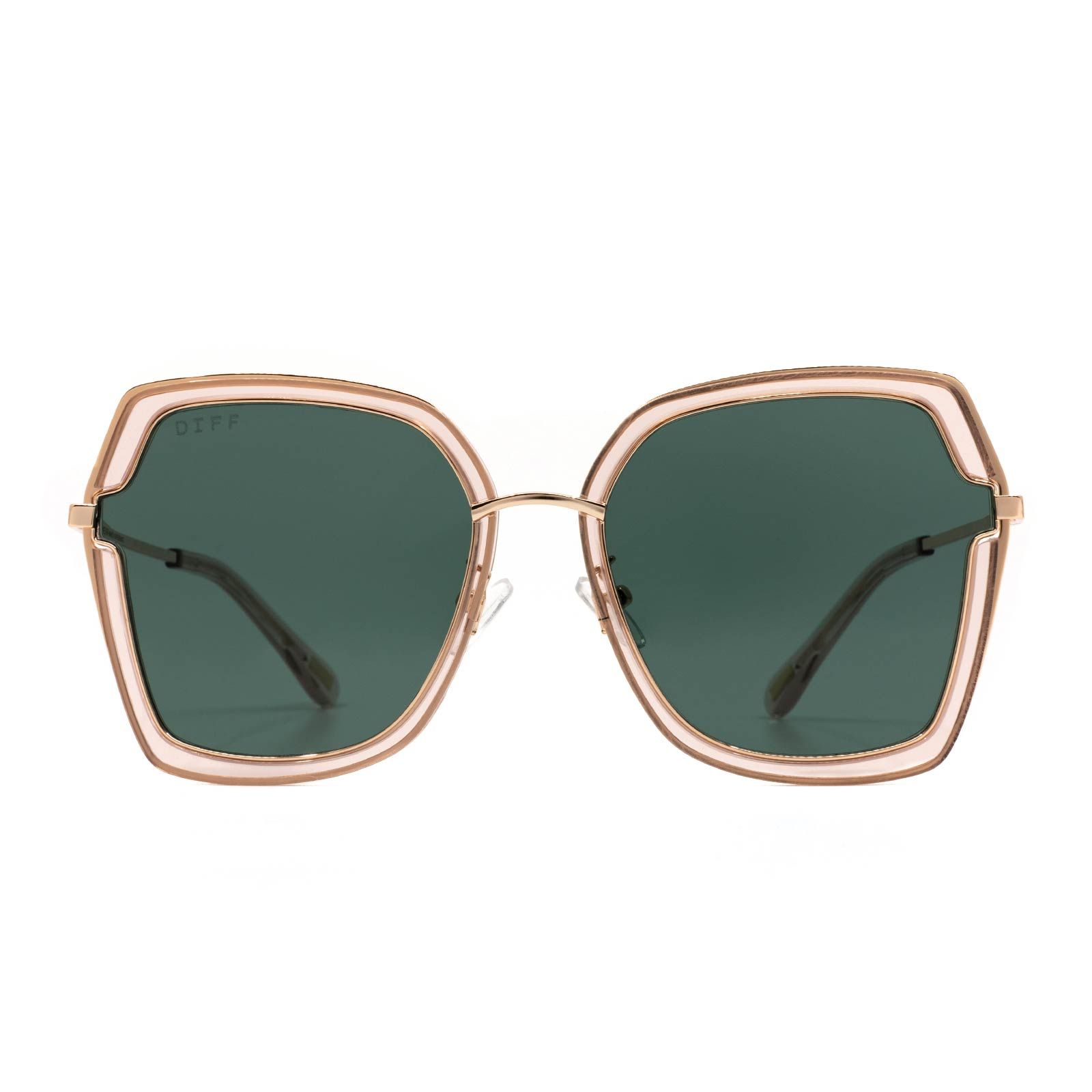 DAKOTA - ROSE GOLD WITH ROSE CRYSTAL + G15 SUNGLASSES sold by Diff Eyewear