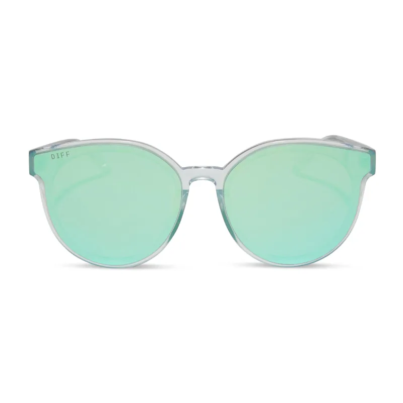 GEMMA - OPALESCENT TURQUOISE + TURQUOISE ICE MIRROR SUNGLASSES sold by Diff Eyewear