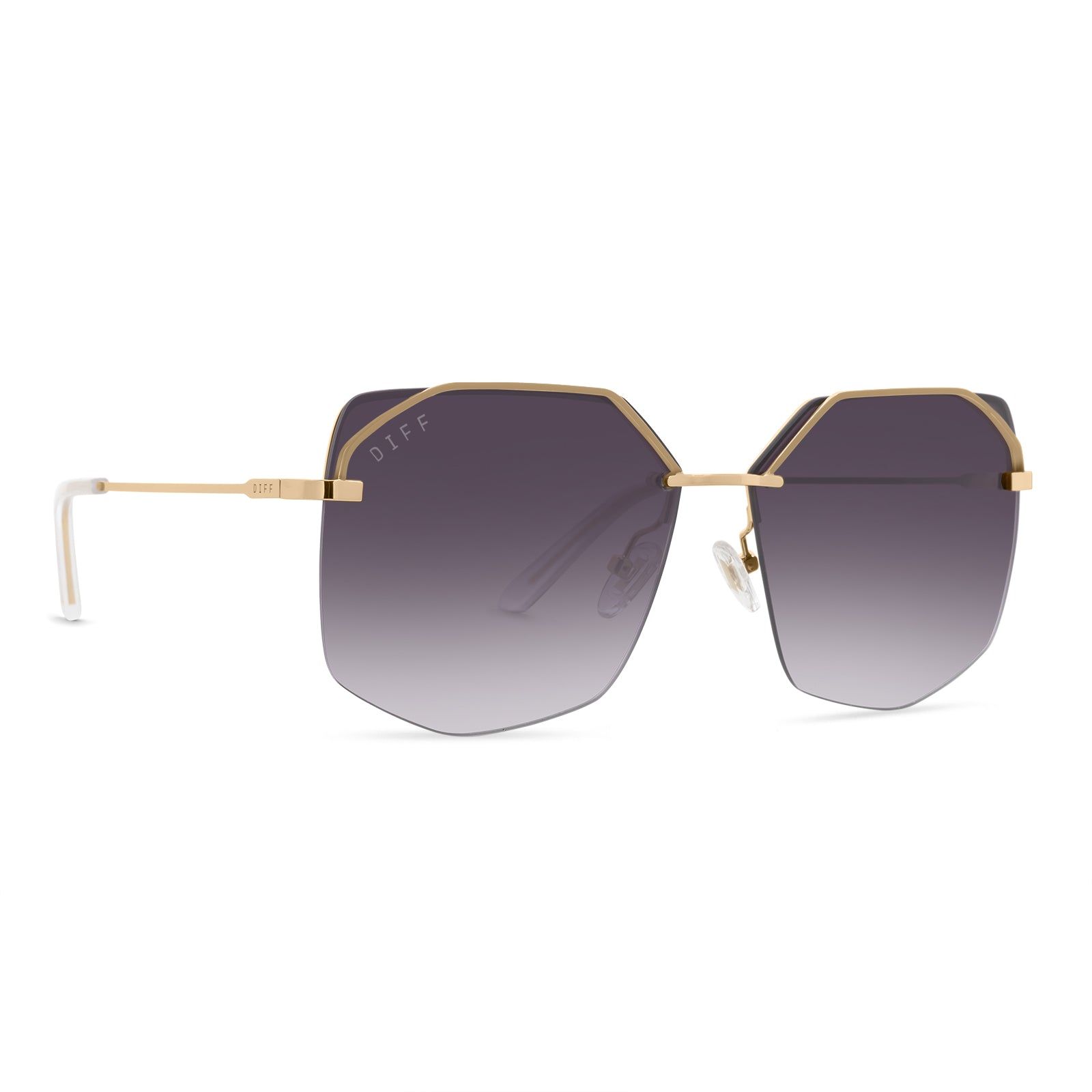 BREE - GOLD + GREY GRADIENT SHARP SUNGLASSES sold by Diff Eyewear product image thumbnail 2
