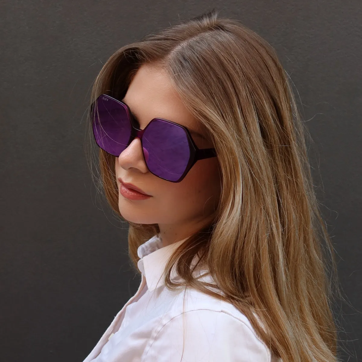 GIGI - POSH PURPLE CRYSTAL + POSH PURPLE MIRROR SUNGLASSES sold by Diff Eyewear product image thumbnail 5