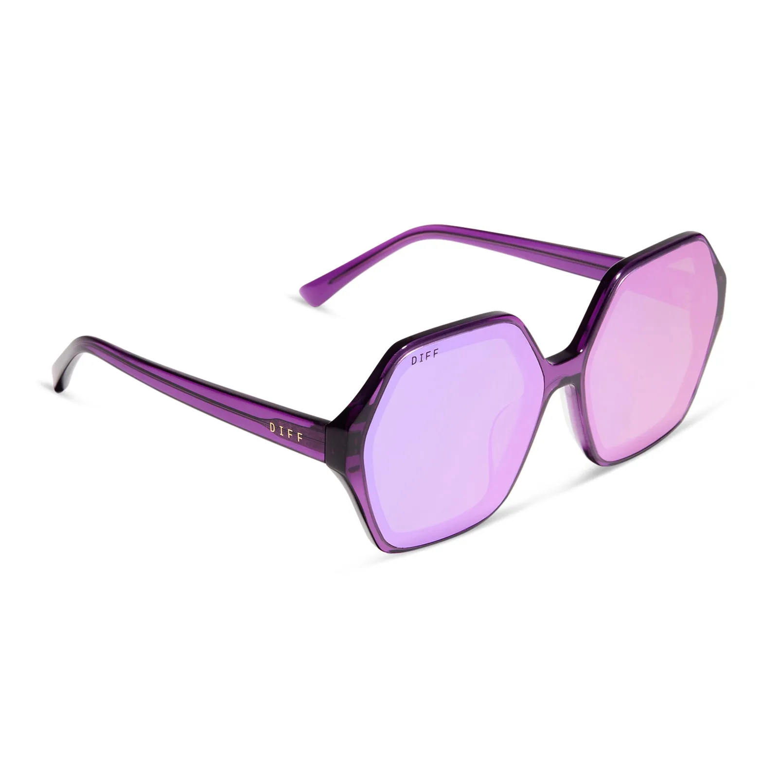 GIGI - POSH PURPLE CRYSTAL + POSH PURPLE MIRROR SUNGLASSES sold by Diff Eyewear product image thumbnail 2