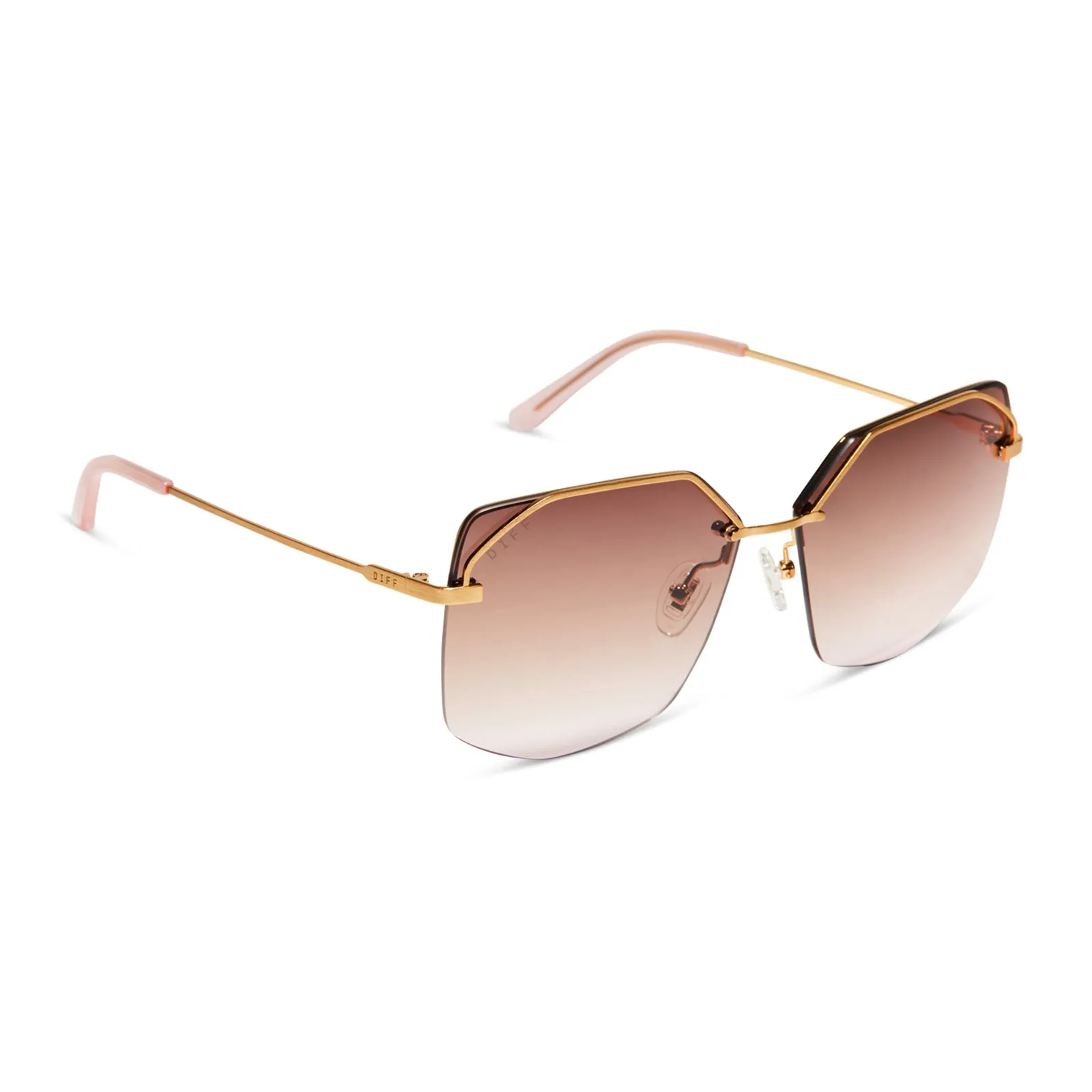 BREE - BRUSHED GOLD + TAUPE ROSE GRADIENT SUNGLASSES sold by Diff Eyewear product image thumbnail 2