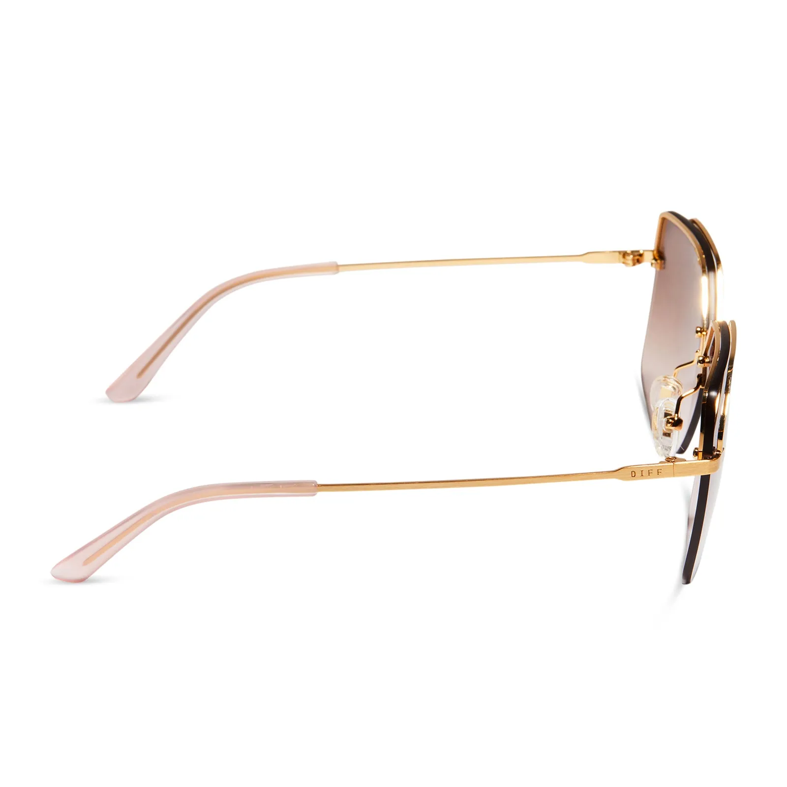 BREE - BRUSHED GOLD + TAUPE ROSE GRADIENT SUNGLASSES sold by Diff Eyewear product image thumbnail 3