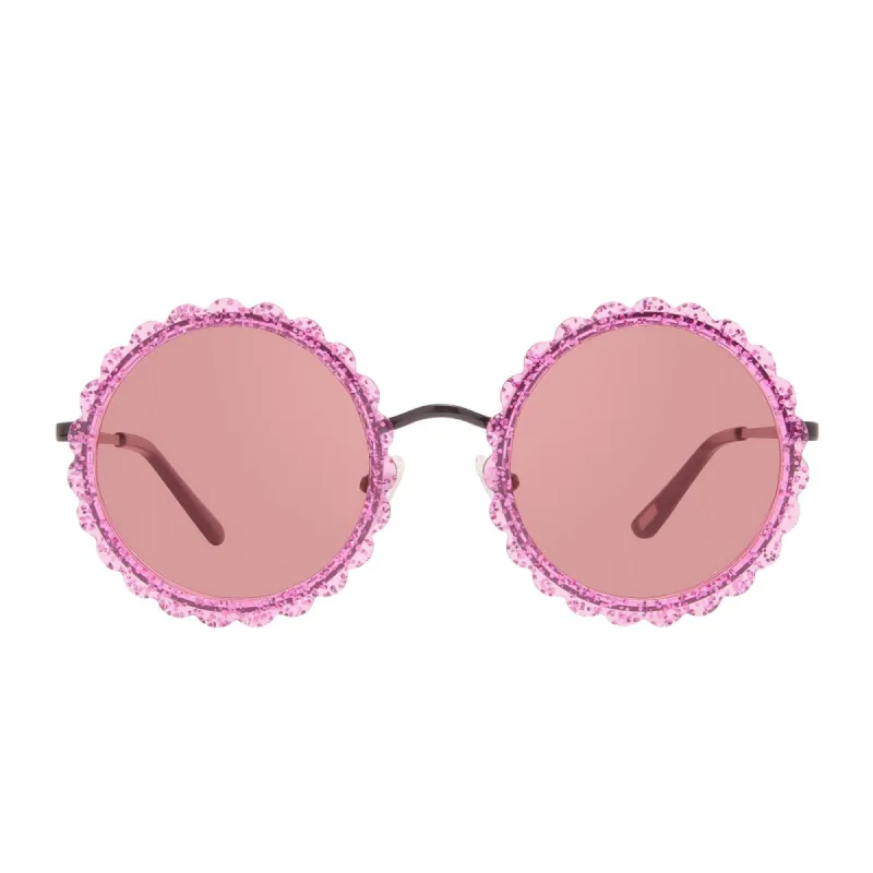 DIXIE - BLACK PINK GLITTER + TRANSPARENT PINK SUNGLASSES sold by Diff Eyewear