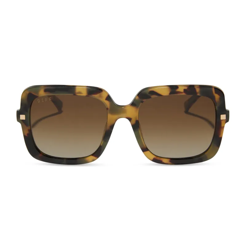 SANDRA - BROWN KOMBU + BROWN GRADIENT + POLARIZED SUNGLASSES sold by Diff Eyewear