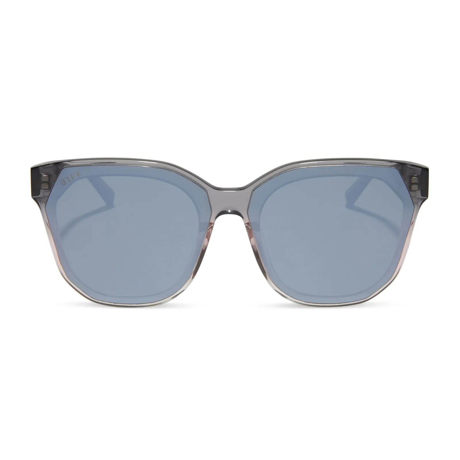 GIA - SMOKE ROSE CRYSTAL OMBRE + SILVER FLASH SUNGLASSES sold by Diff Eyewear