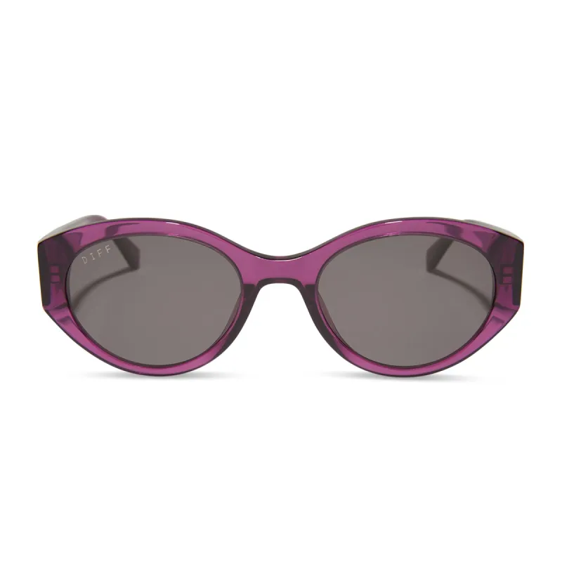 LINNEA - POSH PURPLE CRYSTAL + GREY SUNGLASSES sold by Diff Eyewear