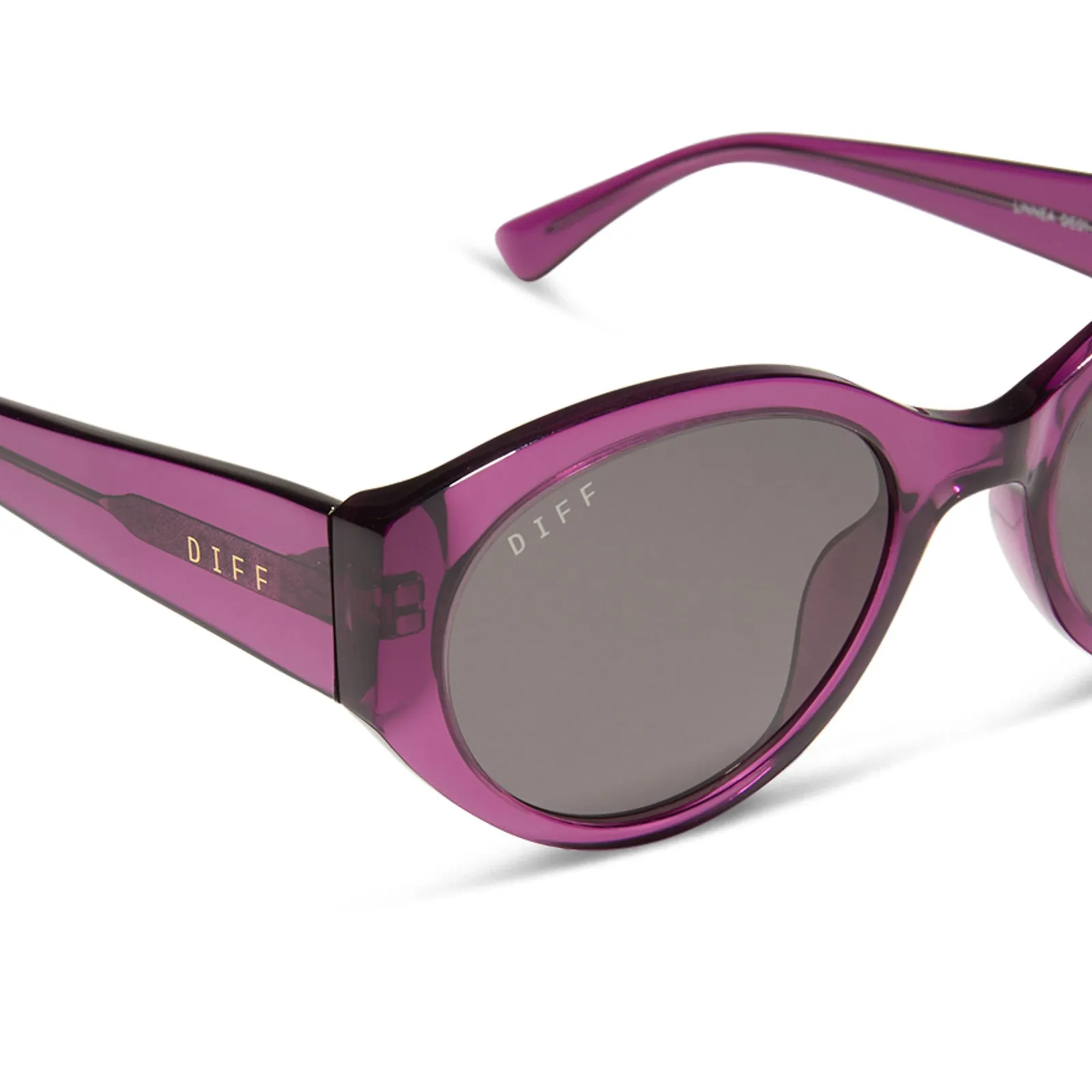 LINNEA - POSH PURPLE CRYSTAL + GREY SUNGLASSES sold by Diff Eyewear product image thumbnail 4