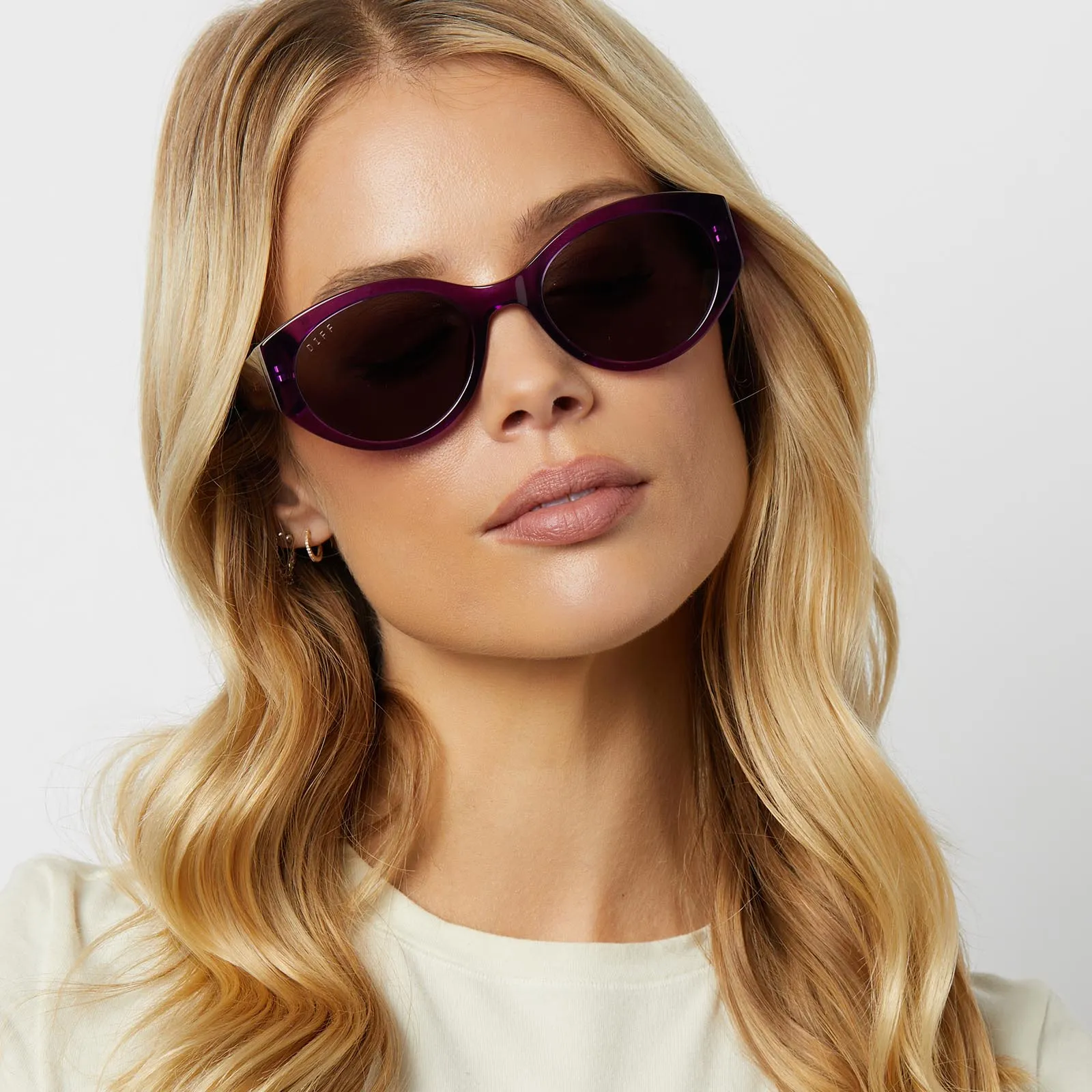 LINNEA - POSH PURPLE CRYSTAL + GREY SUNGLASSES sold by Diff Eyewear product image thumbnail 5