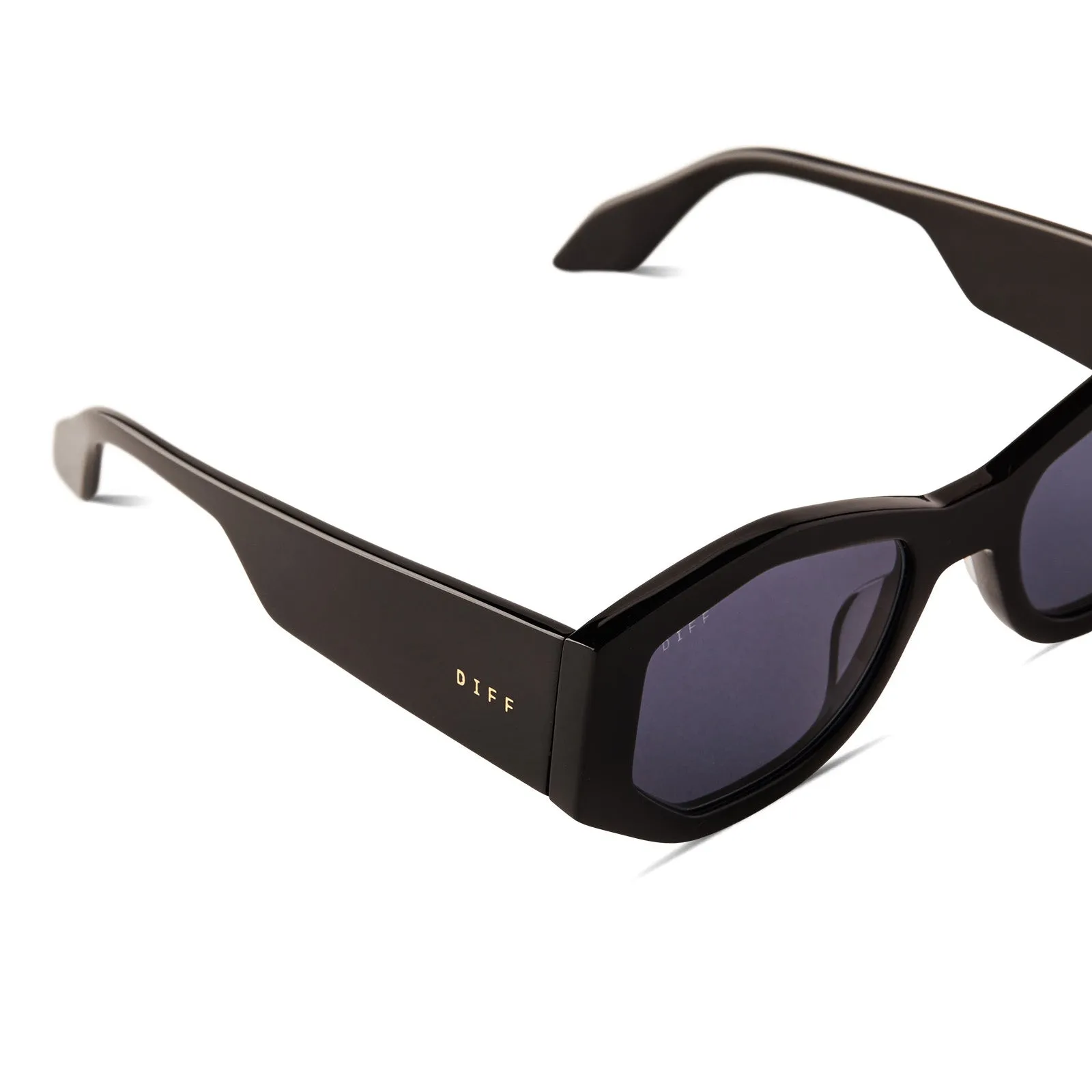 ZOE - BLACK + GREY POLARIZED SUNGLASSES sold by Diff Eyewear product image thumbnail 4