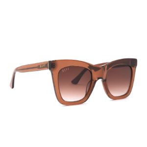 KAIA - DARK TAUPE + BROWN GRADIENT + POLARIZED SUNGLASSES sold by Diff Eyewear