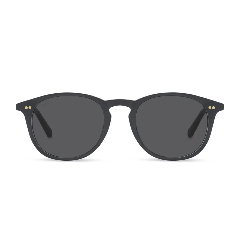 JAXSON - MATTE BLACK + GREY + POLARIZED SUNGLASSES sold by Diff Eyewear