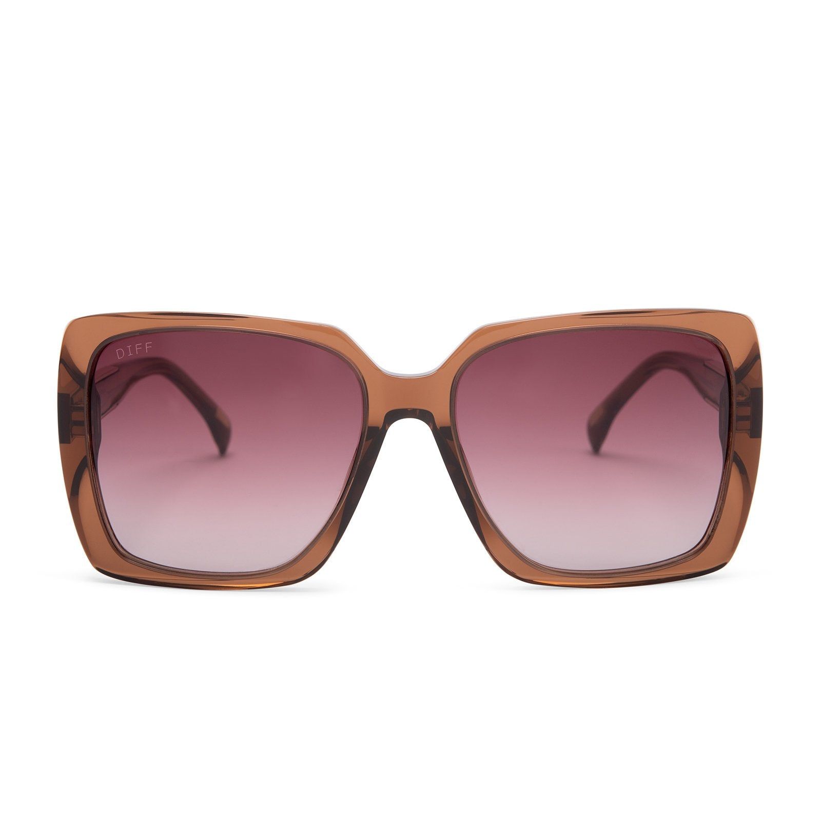 SOPHIE - DARK TAUPE CRYSTAL + WINE GRADIENT SUNGLASSES sold by Diff Eyewear