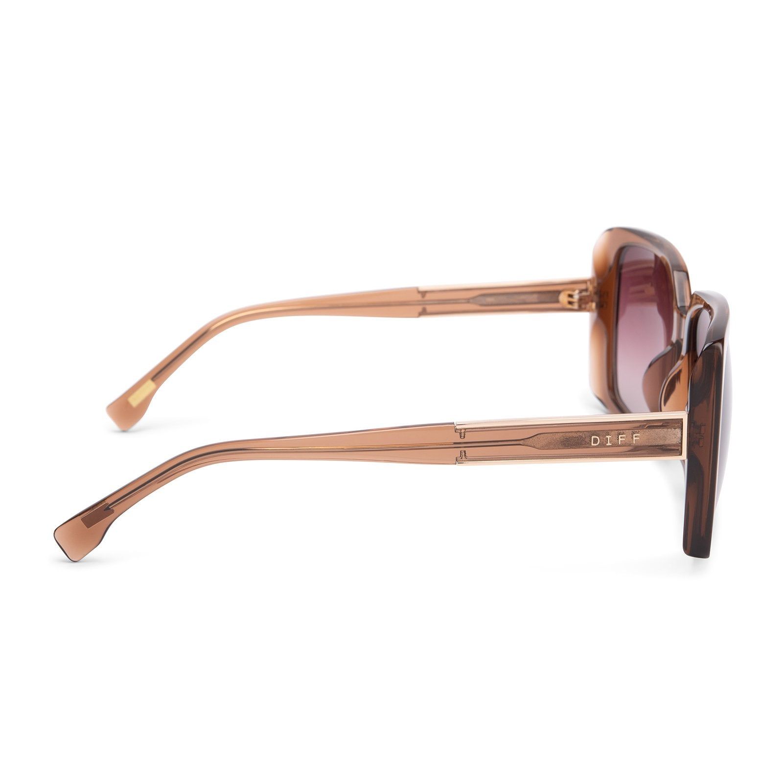 SOPHIE - DARK TAUPE CRYSTAL + WINE GRADIENT SUNGLASSES sold by Diff Eyewear product image thumbnail 3