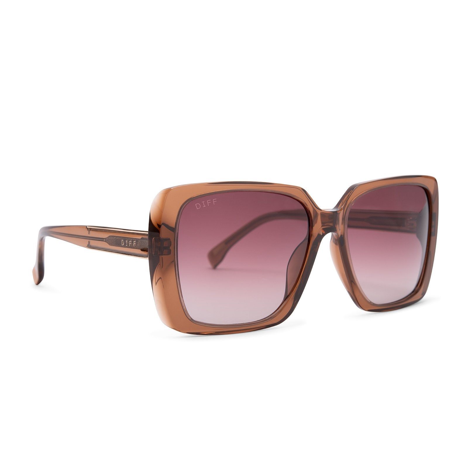SOPHIE - DARK TAUPE CRYSTAL + WINE GRADIENT SUNGLASSES sold by Diff Eyewear product image thumbnail 2