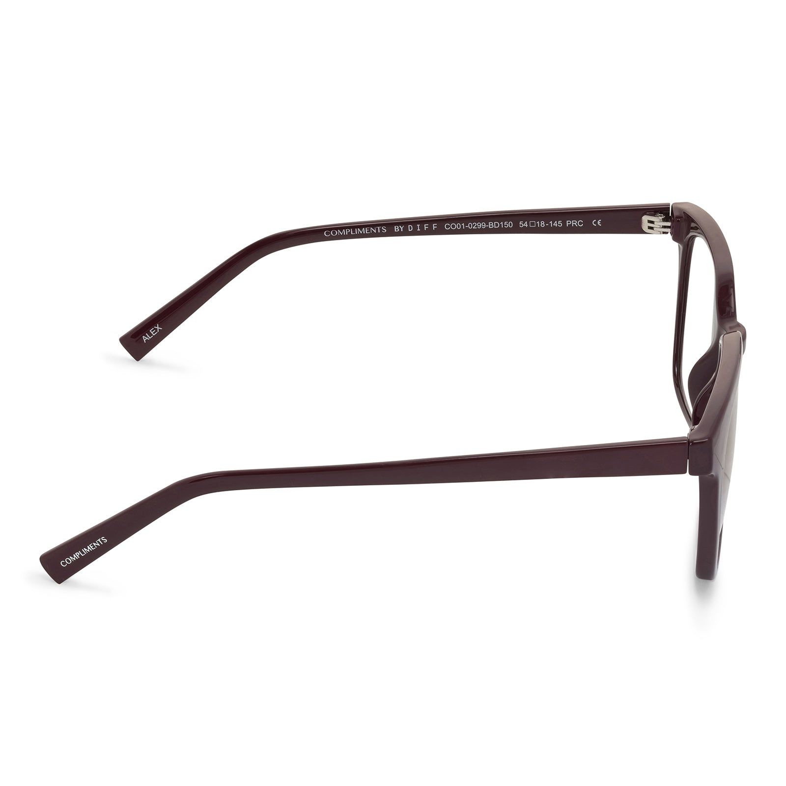 ALEX - BURGUNDY + BLUE LIGHT READERS sold by Diff Eyewear product image thumbnail 3