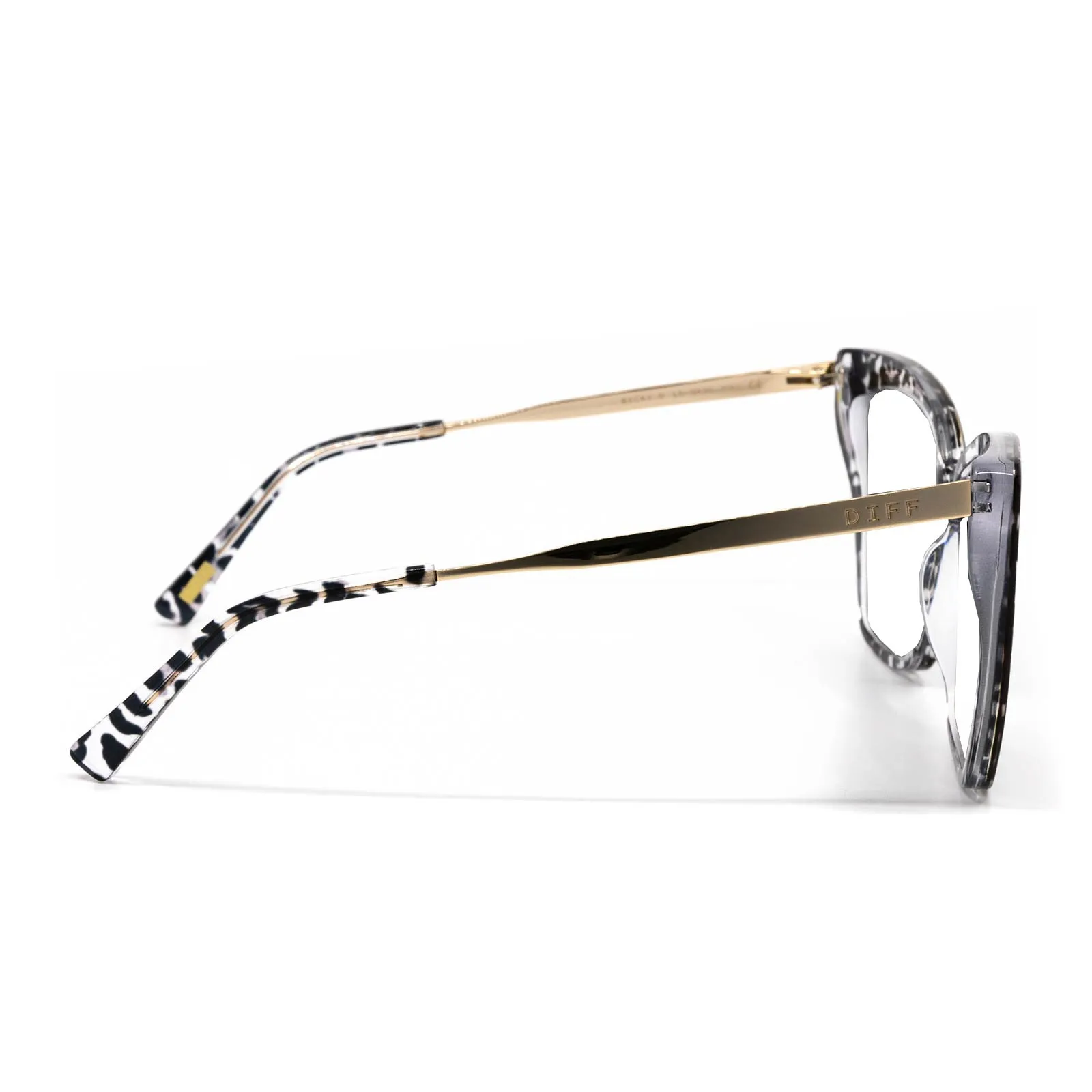 BECKY II - CLEAR LEOPARD + PRESCRIPTION GLASSES sold by Diff Eyewear product image thumbnail 3