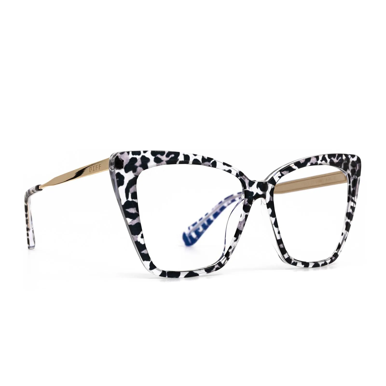 BECKY II - CLEAR LEOPARD + PRESCRIPTION GLASSES sold by Diff Eyewear product image thumbnail 2