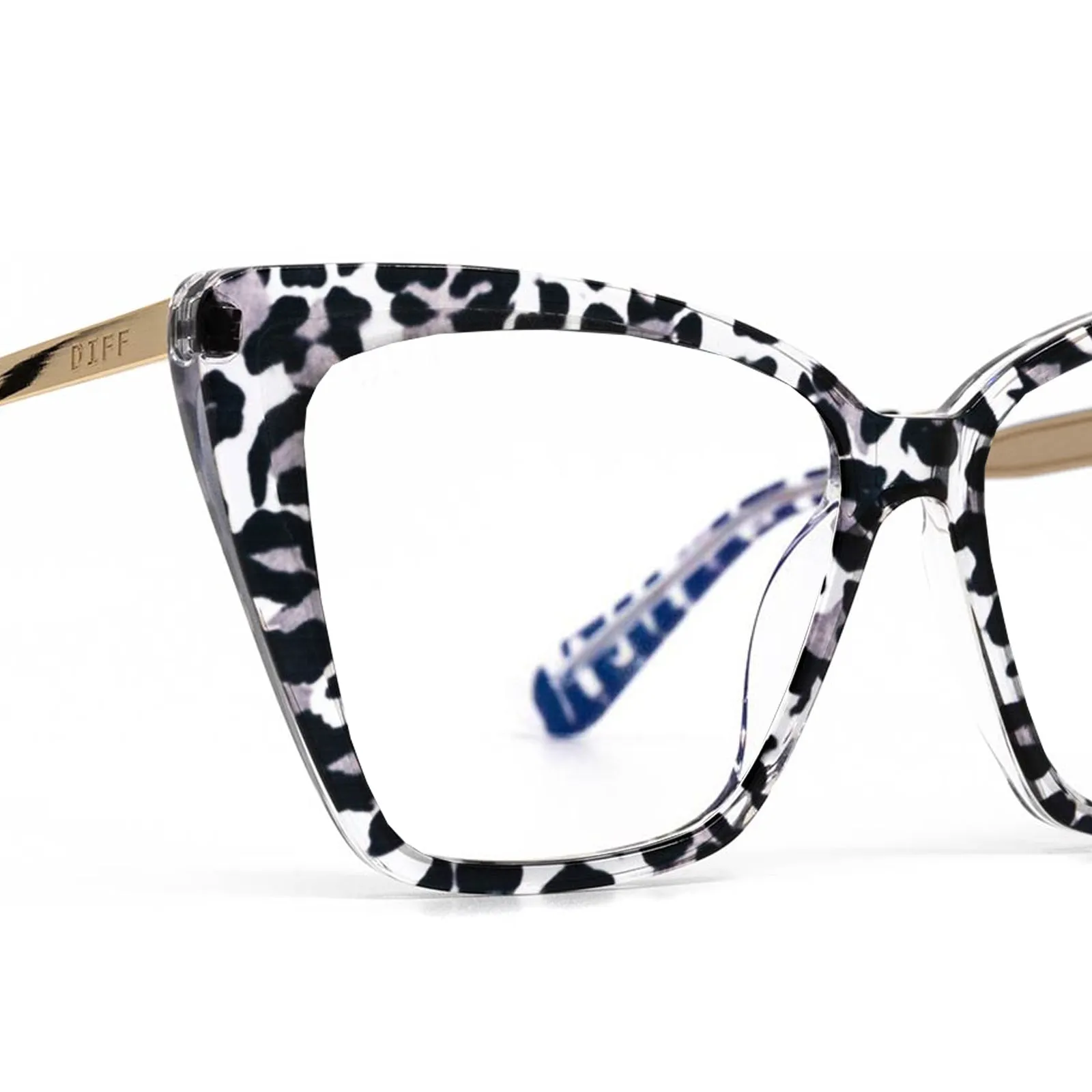BECKY II - CLEAR LEOPARD + PRESCRIPTION GLASSES sold by Diff Eyewear product image thumbnail 4