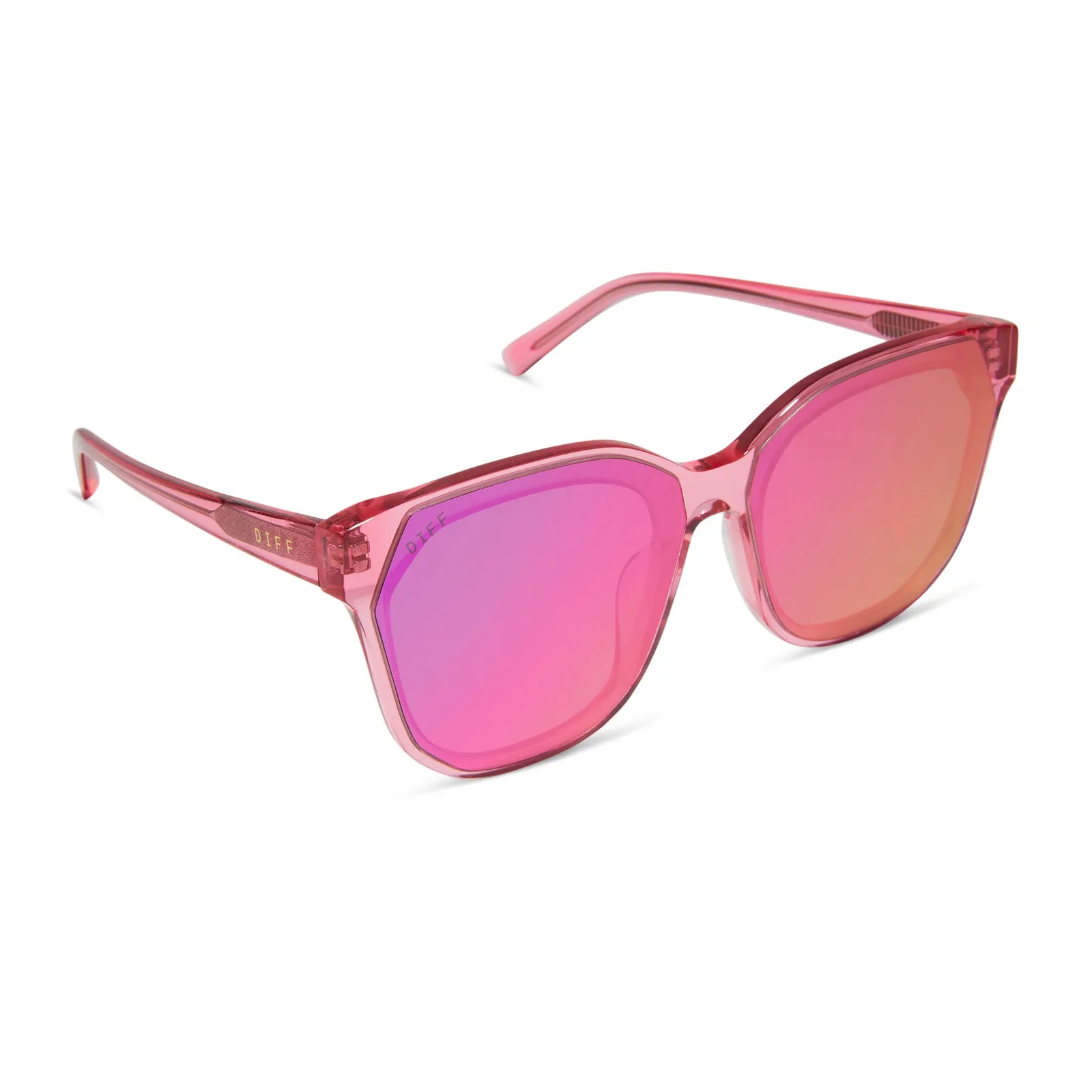 GIA - CANDY PINK CRYSTAL + PINK RUSH MIRROR SUNGLASSES sold by Diff Eyewear product image thumbnail 2