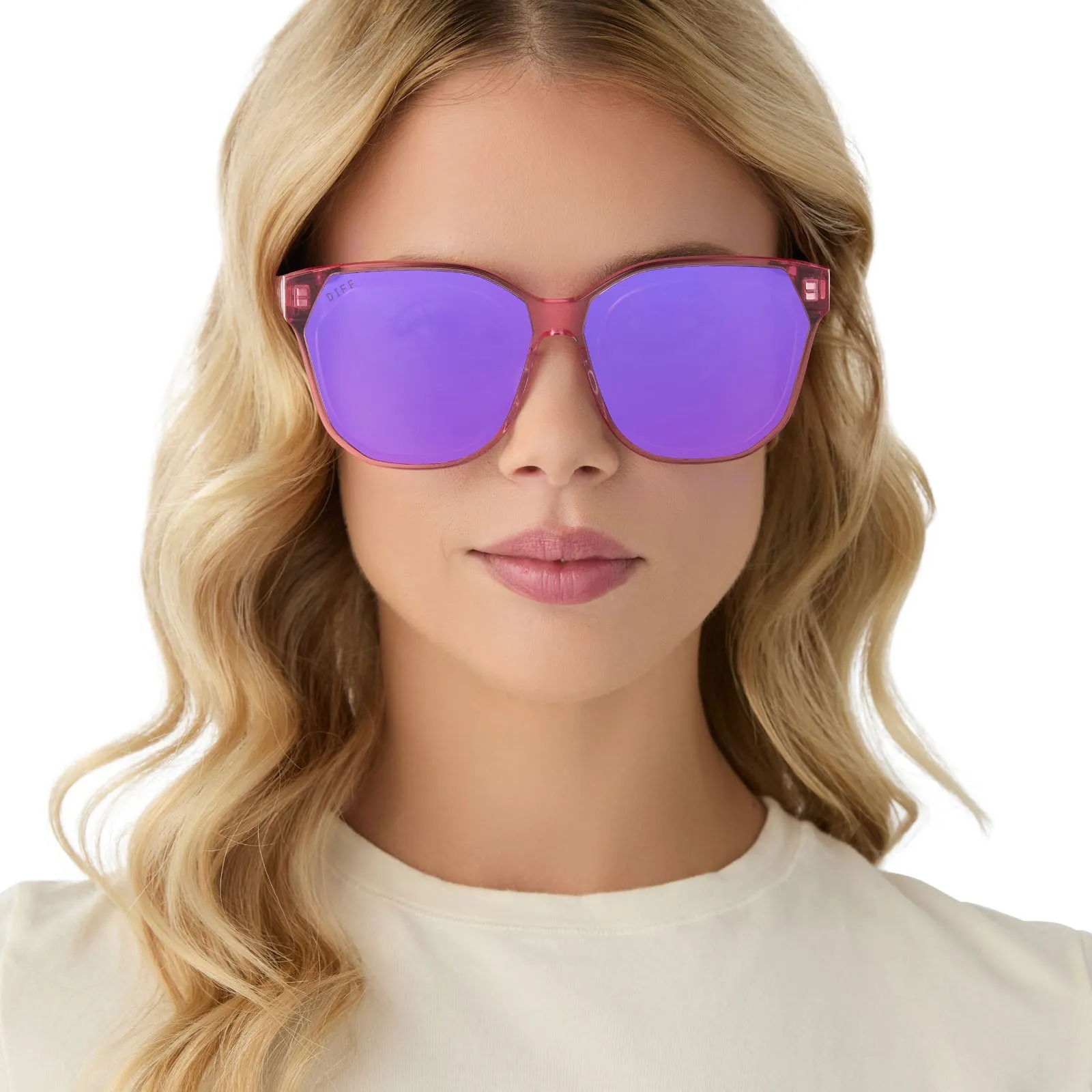 GIA - CANDY PINK CRYSTAL + PINK RUSH MIRROR SUNGLASSES sold by Diff Eyewear product image thumbnail 5
