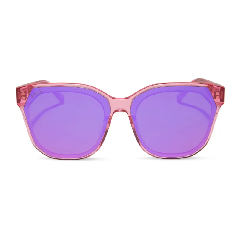 GIA - CANDY PINK CRYSTAL + PINK RUSH MIRROR SUNGLASSES sold by Diff Eyewear