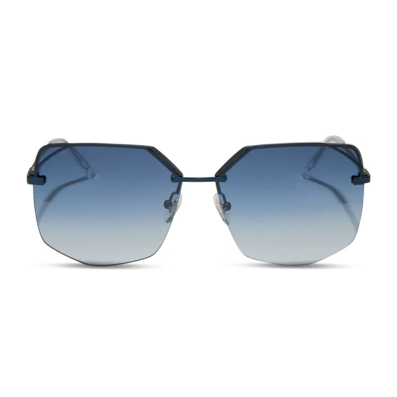BREE - DEEP NAVY METAL + AEGEAN BLUE FLASH SUNGLASSES sold by Diff Eyewear