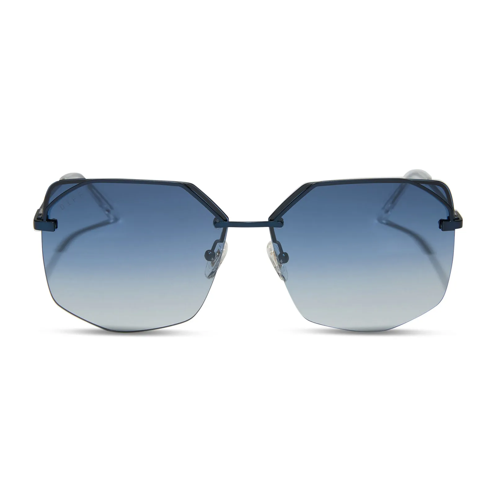 BREE - DEEP NAVY METAL + AEGEAN BLUE FLASH SUNGLASSES sold by Diff Eyewear