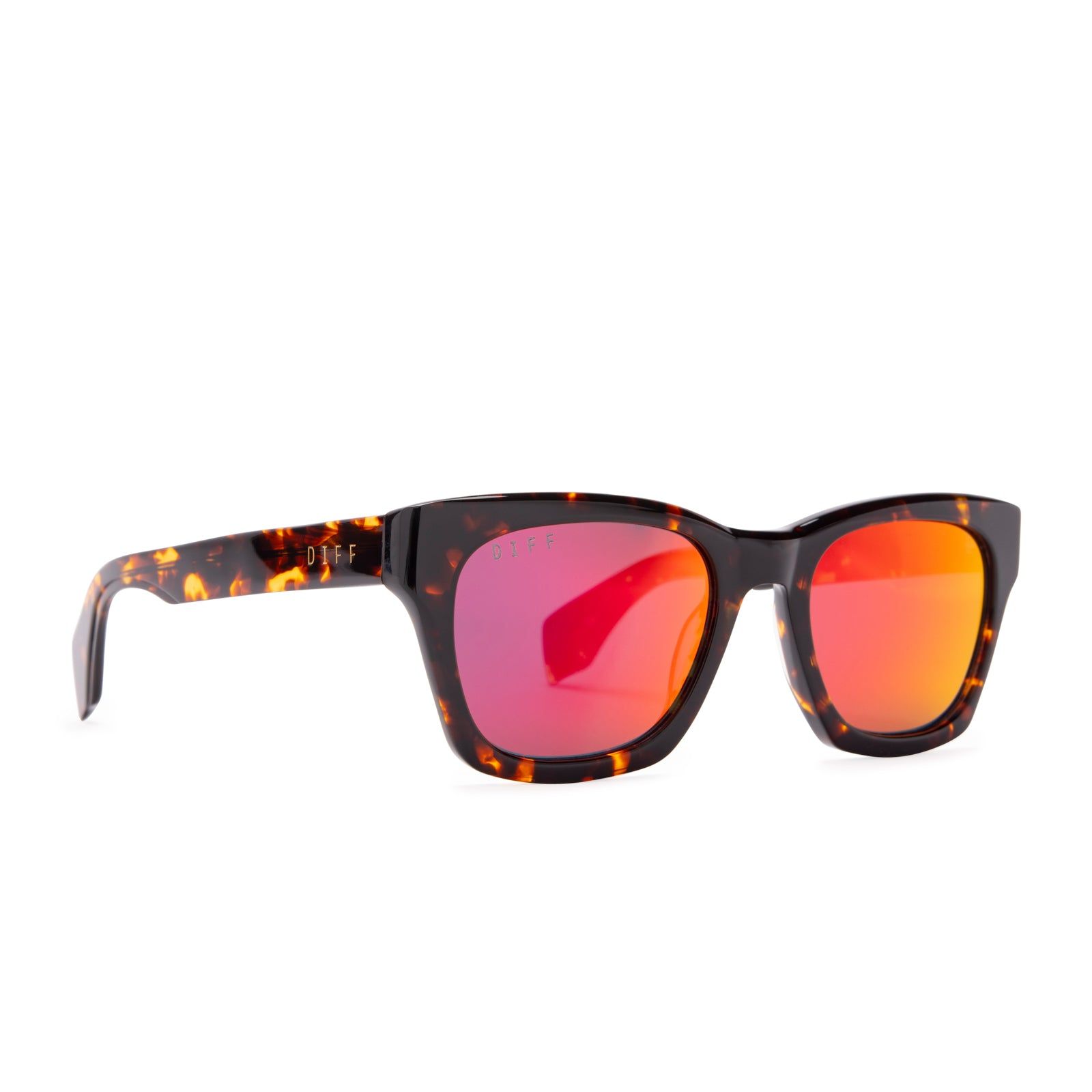 DEAN - DARK TORTOISE + RED MIRROR SUNGLASSES sold by Diff Eyewear product image thumbnail 2