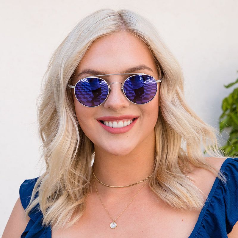 JESSIE JAMES DECKER - SKYE + BRUSHED SILVER + PURPLE GRADIENT POLARIZED SUNGLASSES sold by Diff Eyewear product image thumbnail 8