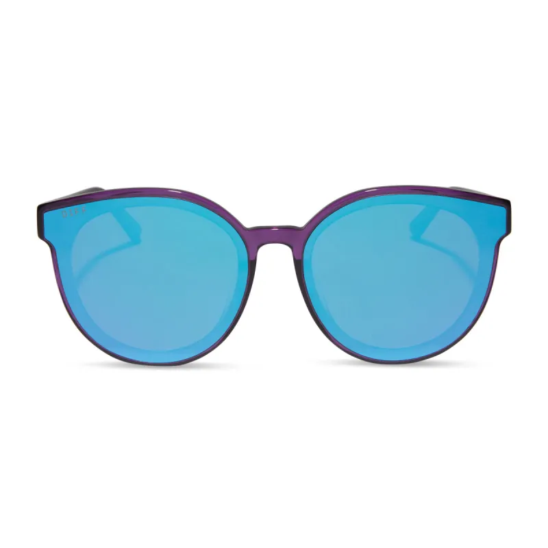 GEMMA - POSH PURPLE CRYSTAL + PURPLE MIRROR SUNGLASSES sold by Diff Eyewear