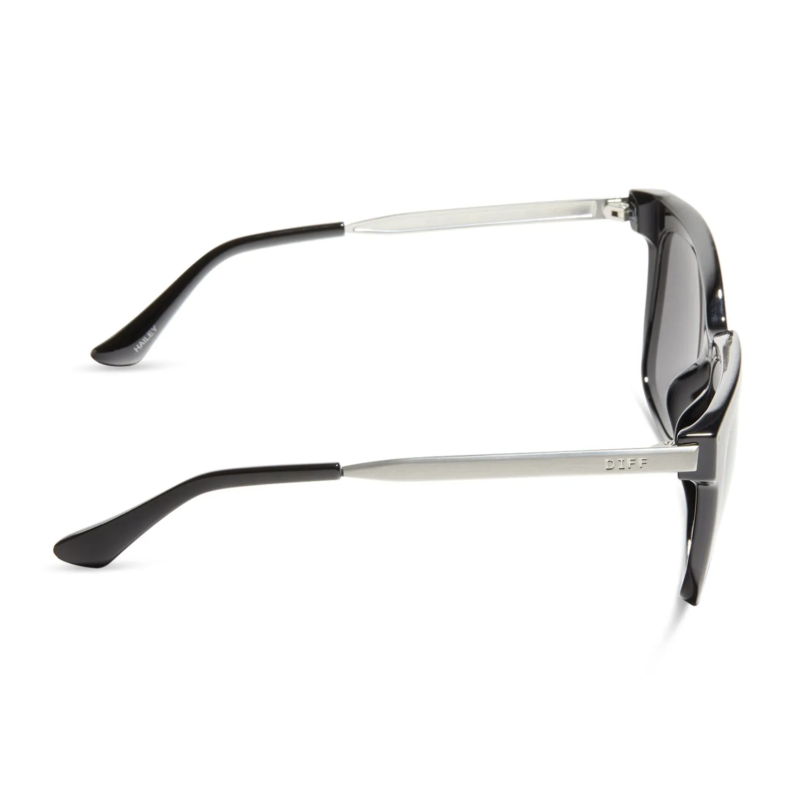 HAILEY - BLACK SILVER + SOLID GREY SUNGLASSES sold by Diff Eyewear product image thumbnail 3