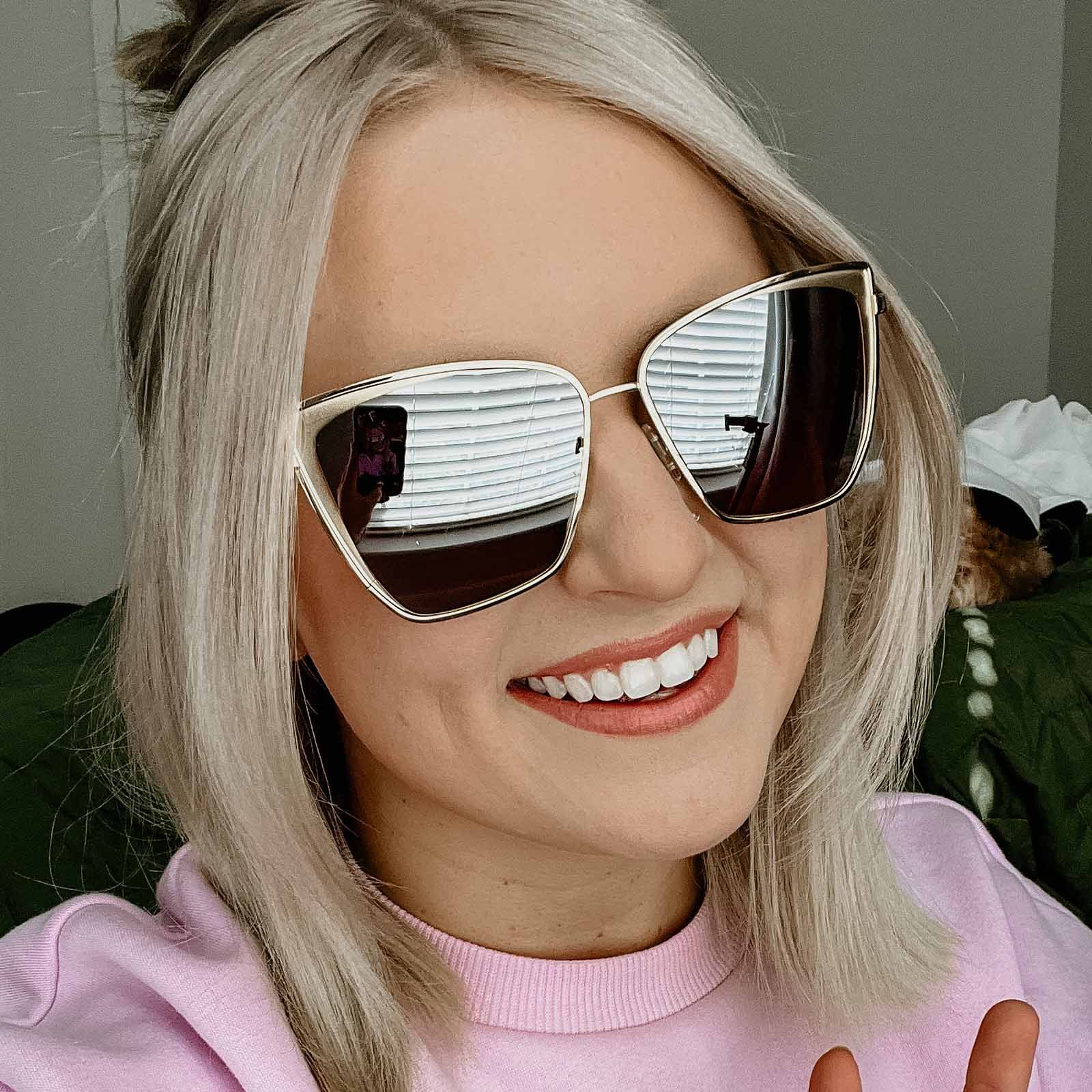 BECKY - BRUSHED GOLD + FLASH BROWN GRADIENT SUNGLASSES sold by Diff Eyewear product image thumbnail 4