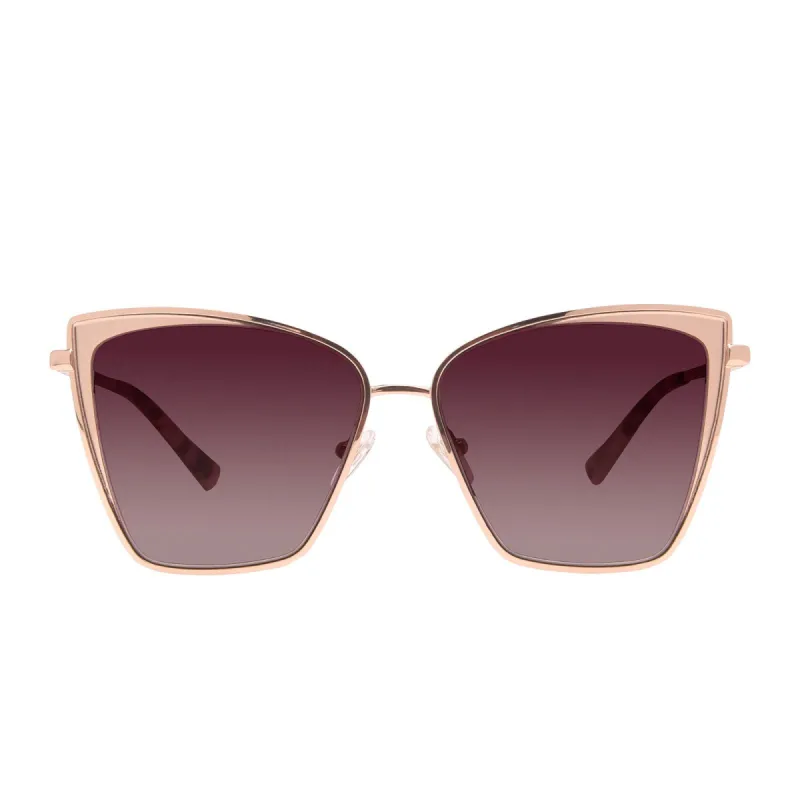 BECKY - ROSE GOLD + WINE GRADIENT SUNGLASSES sold by Diff Eyewear