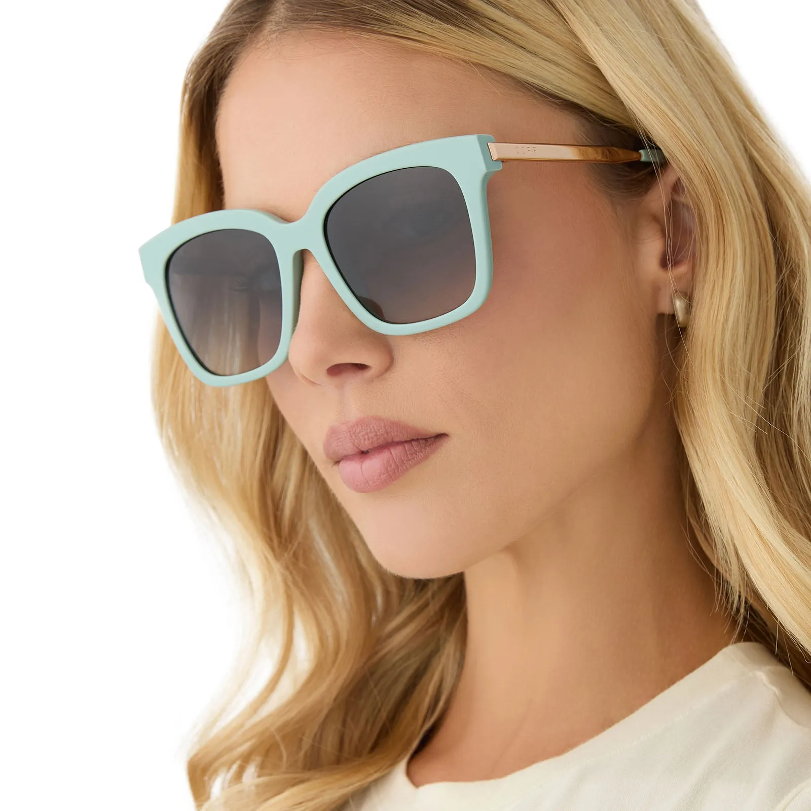 BELLA - STEEL TEAL + GREY GRADIENT SUNGLASSES sold by Diff Eyewear product image thumbnail 5