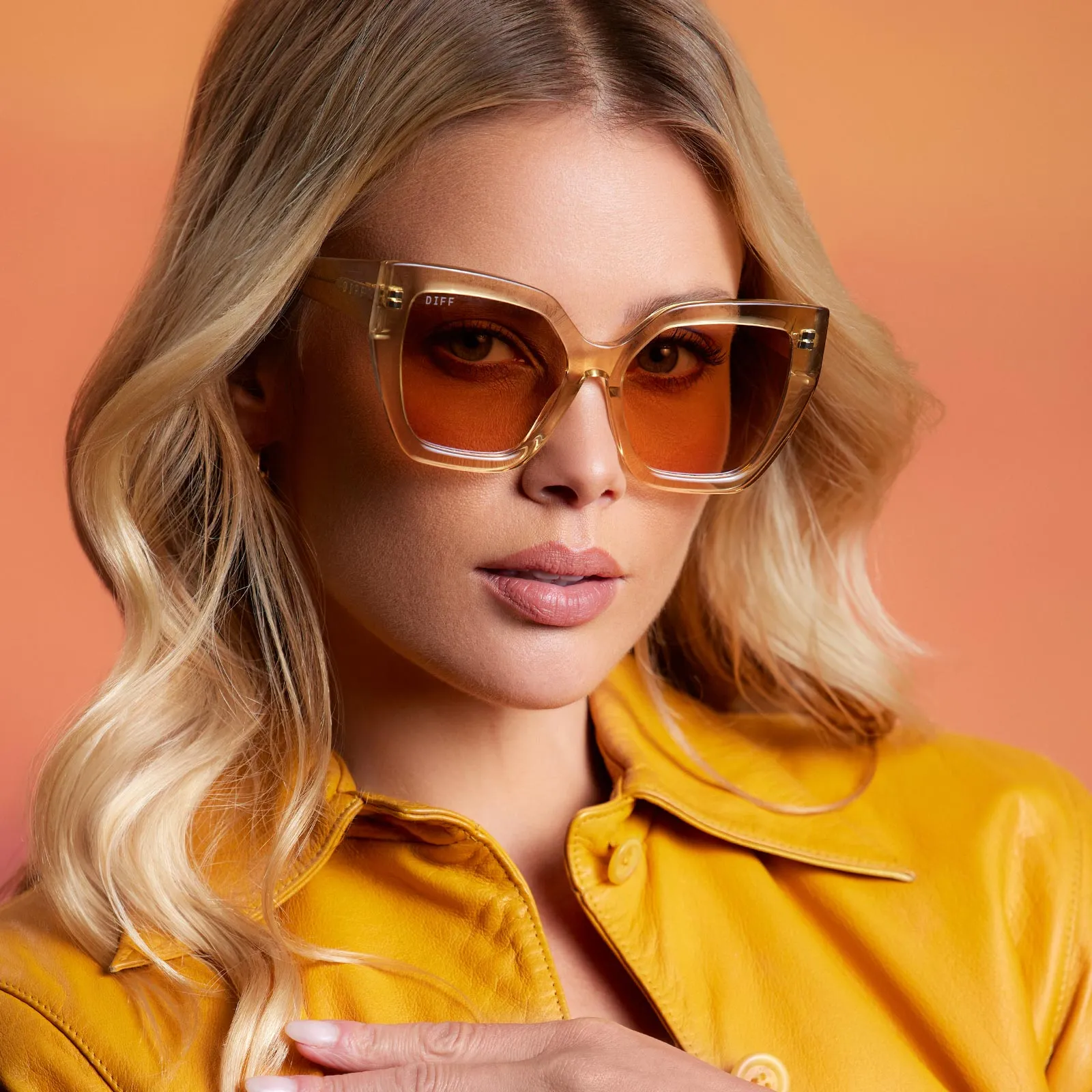 BLAIRE - HONEY CRYSTAL + HONEY CRYSTAL FLASH SUNGLASSES sold by Diff Eyewear product image thumbnail 5