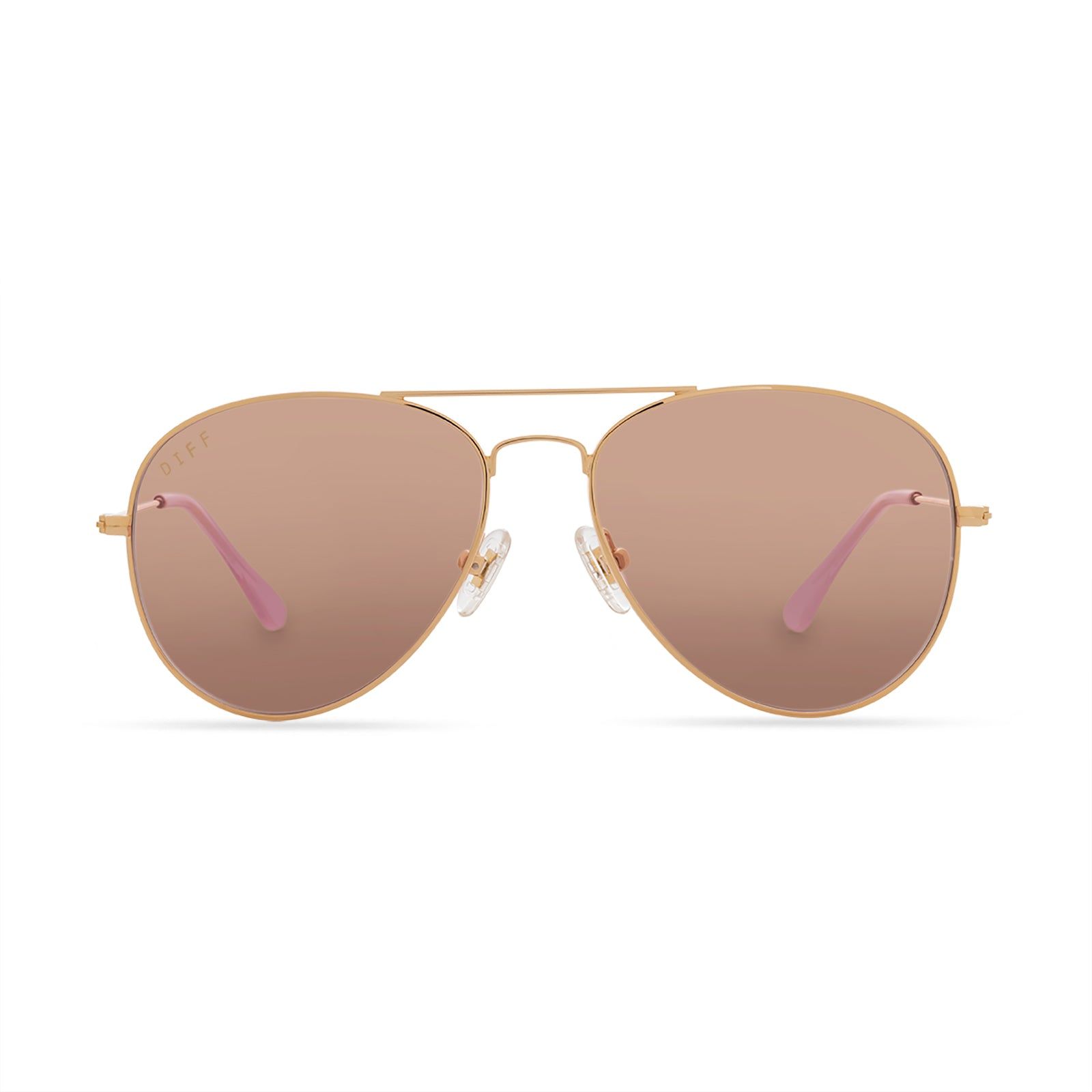CRUZ - GOLD + CHERRY BLOSSOM MIRROR SUNGLASSES sold by Diff Eyewear