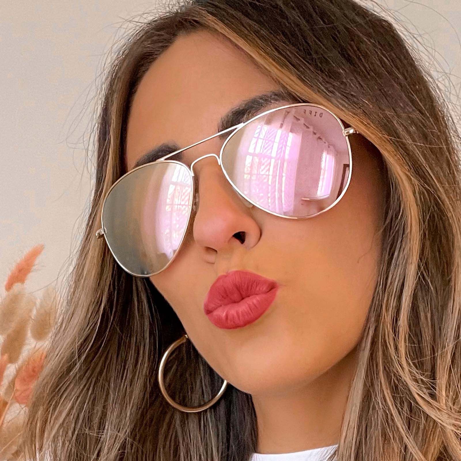 CRUZ - GOLD + CHERRY BLOSSOM MIRROR SUNGLASSES sold by Diff Eyewear product image thumbnail 5