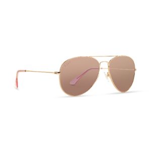 CRUZ - GOLD + CHERRY BLOSSOM MIRROR SUNGLASSES sold by Diff Eyewear