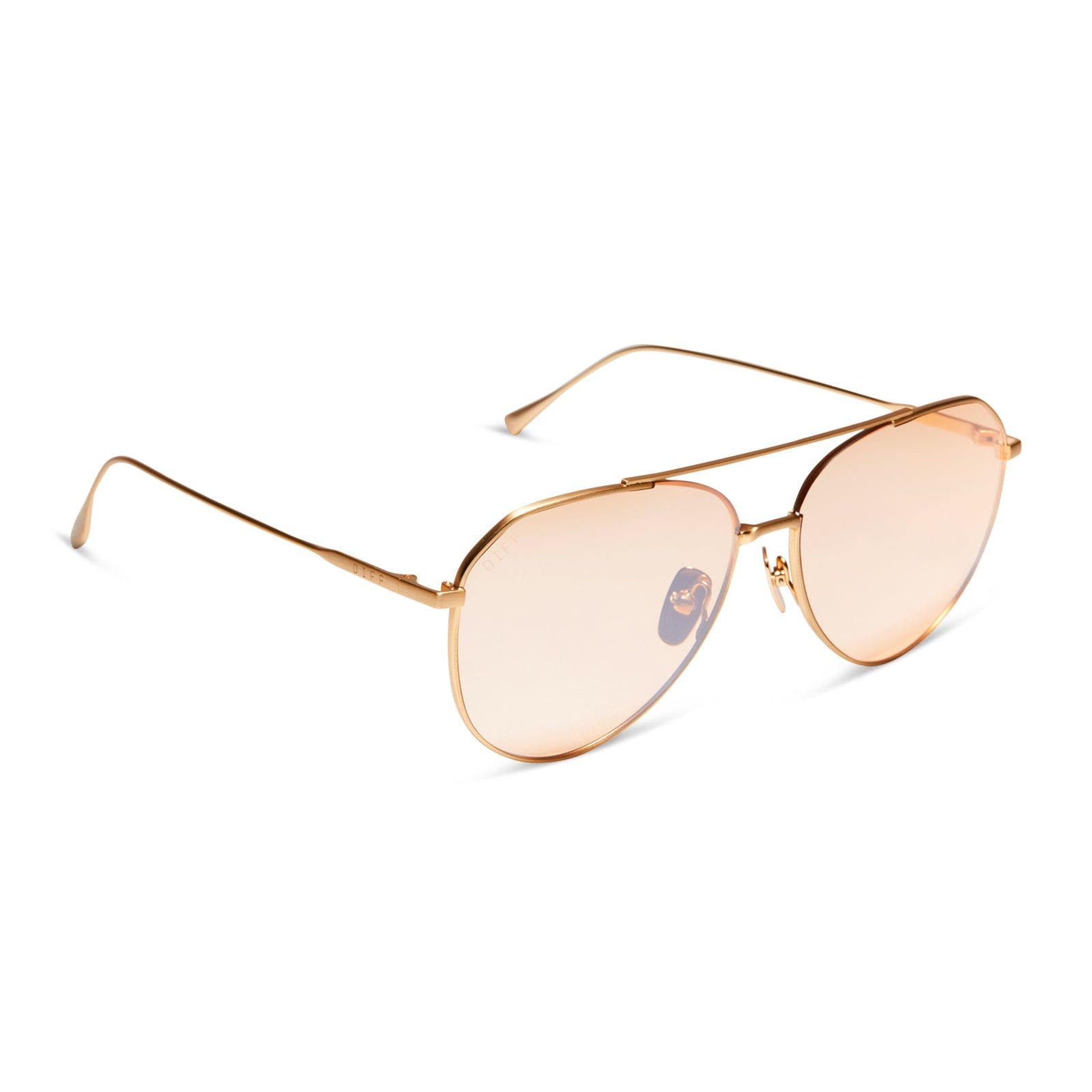 DASH - BRUSHED GOLD + BEIGE CORAL FLASH POLARIZED SUNGLASSES sold by Diff Eyewear product image thumbnail 2