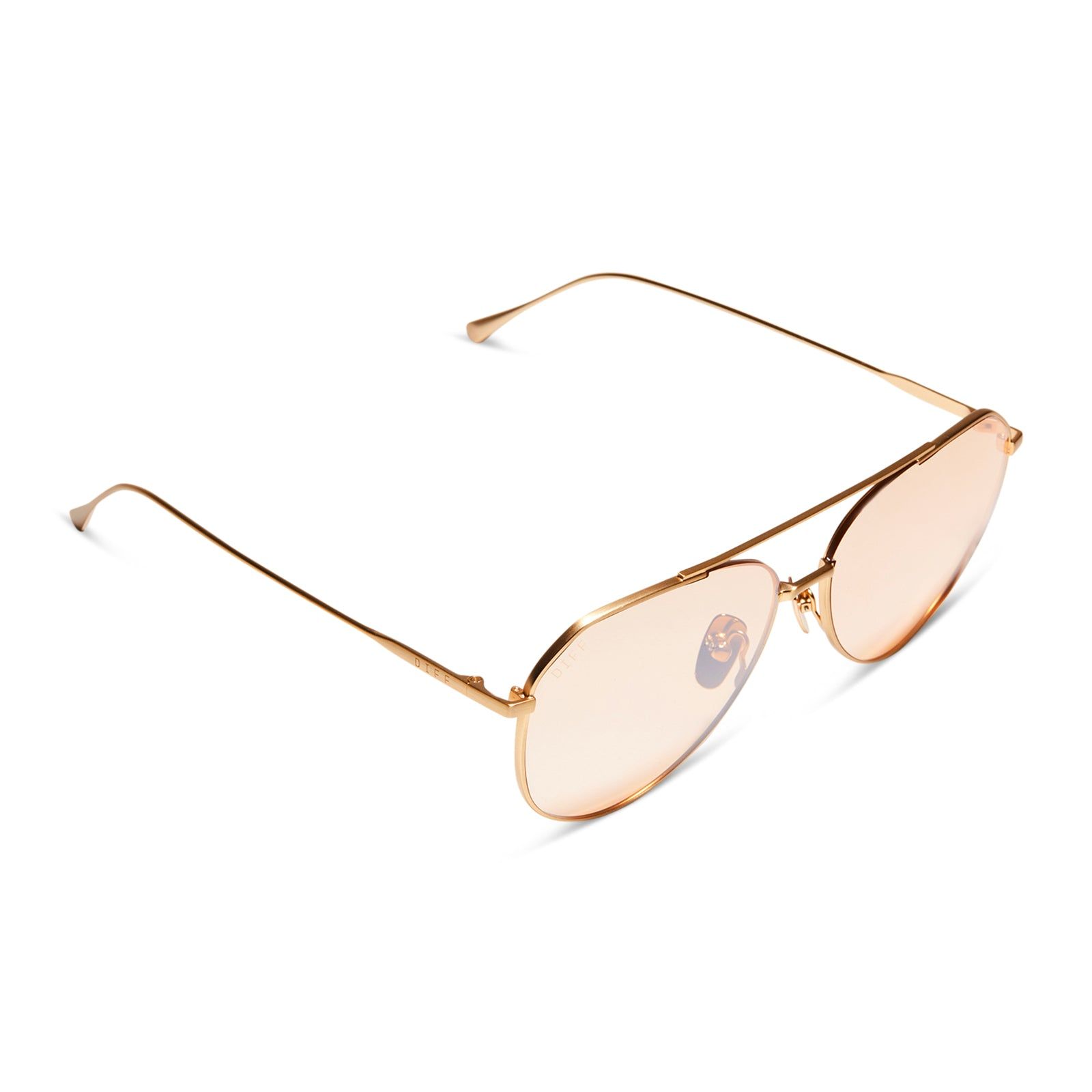 DASH - BRUSHED GOLD + BEIGE CORAL FLASH POLARIZED SUNGLASSES sold by Diff Eyewear product image thumbnail 4