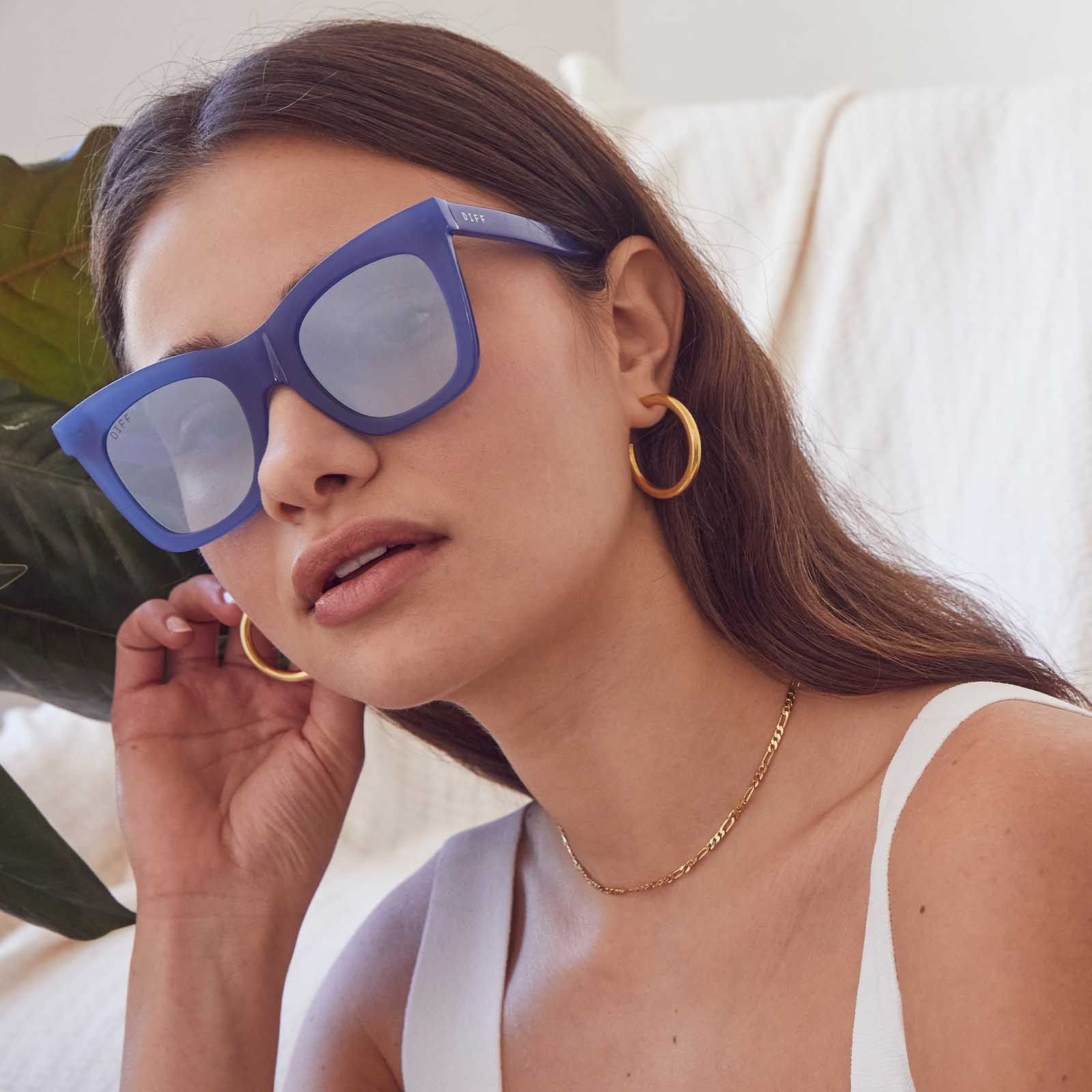 KAIA - AEGEAN BLUE + AEGEAN BLUE GRADIENT FLASH SUNGLASSES sold by Diff Eyewear product image thumbnail 5