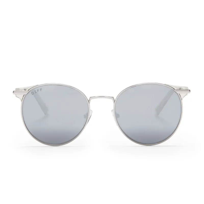 SUMMIT - SILVER SMOKE CRYSTAL + GREY MIRROR POLARIZED SUNGLASSES sold by Diff Eyewear