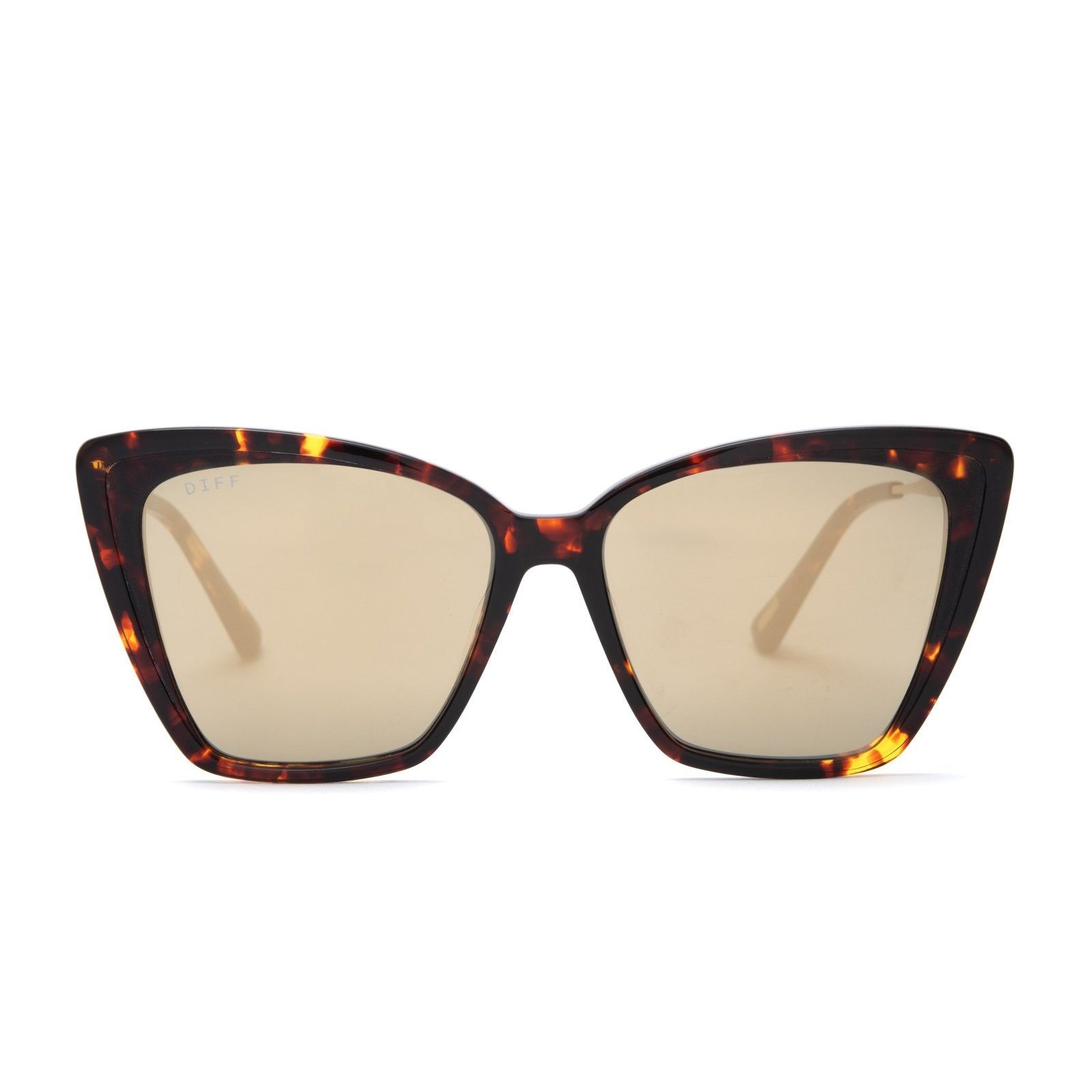 BECKY II - DARK TORTOISE + GOLD MIRROR + POLARIZED SUNGLASSES sold by Diff Eyewear