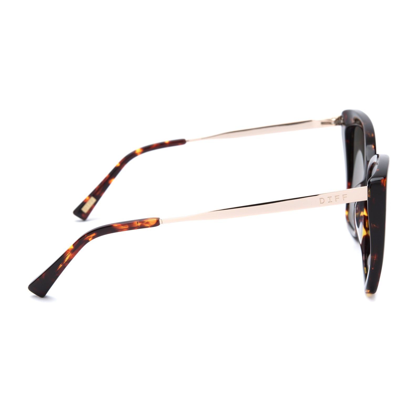 BECKY II - DARK TORTOISE + GOLD MIRROR + POLARIZED SUNGLASSES sold by Diff Eyewear product image thumbnail 3