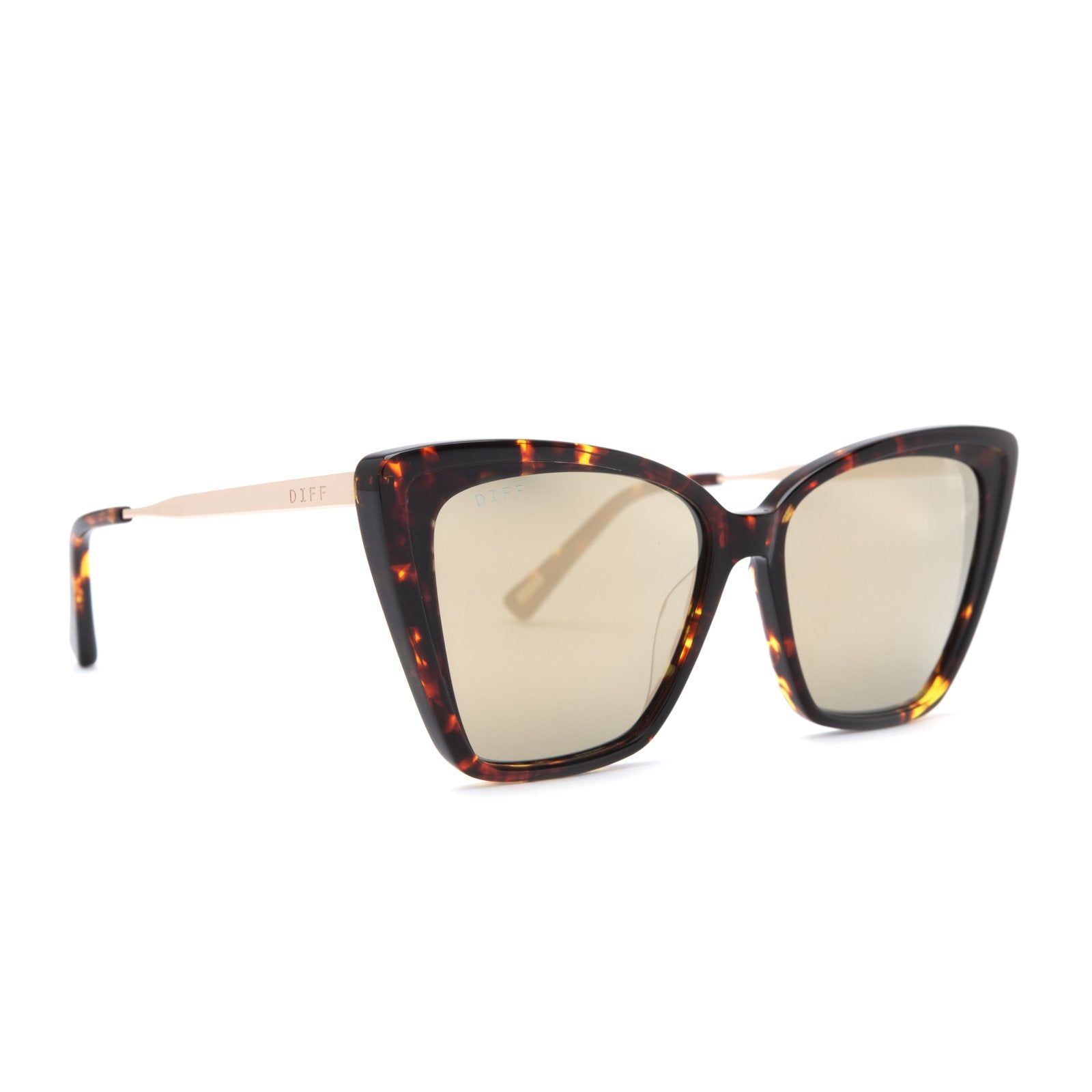 BECKY II - DARK TORTOISE + GOLD MIRROR + POLARIZED SUNGLASSES sold by Diff Eyewear product image thumbnail 2