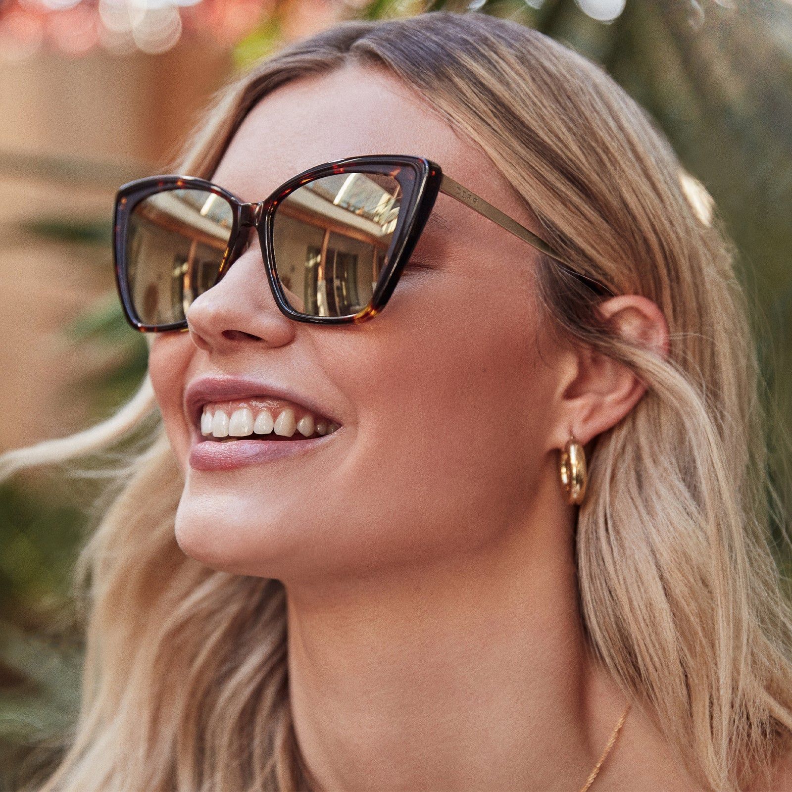 BECKY II - DARK TORTOISE + GOLD MIRROR + POLARIZED SUNGLASSES sold by Diff Eyewear product image thumbnail 5