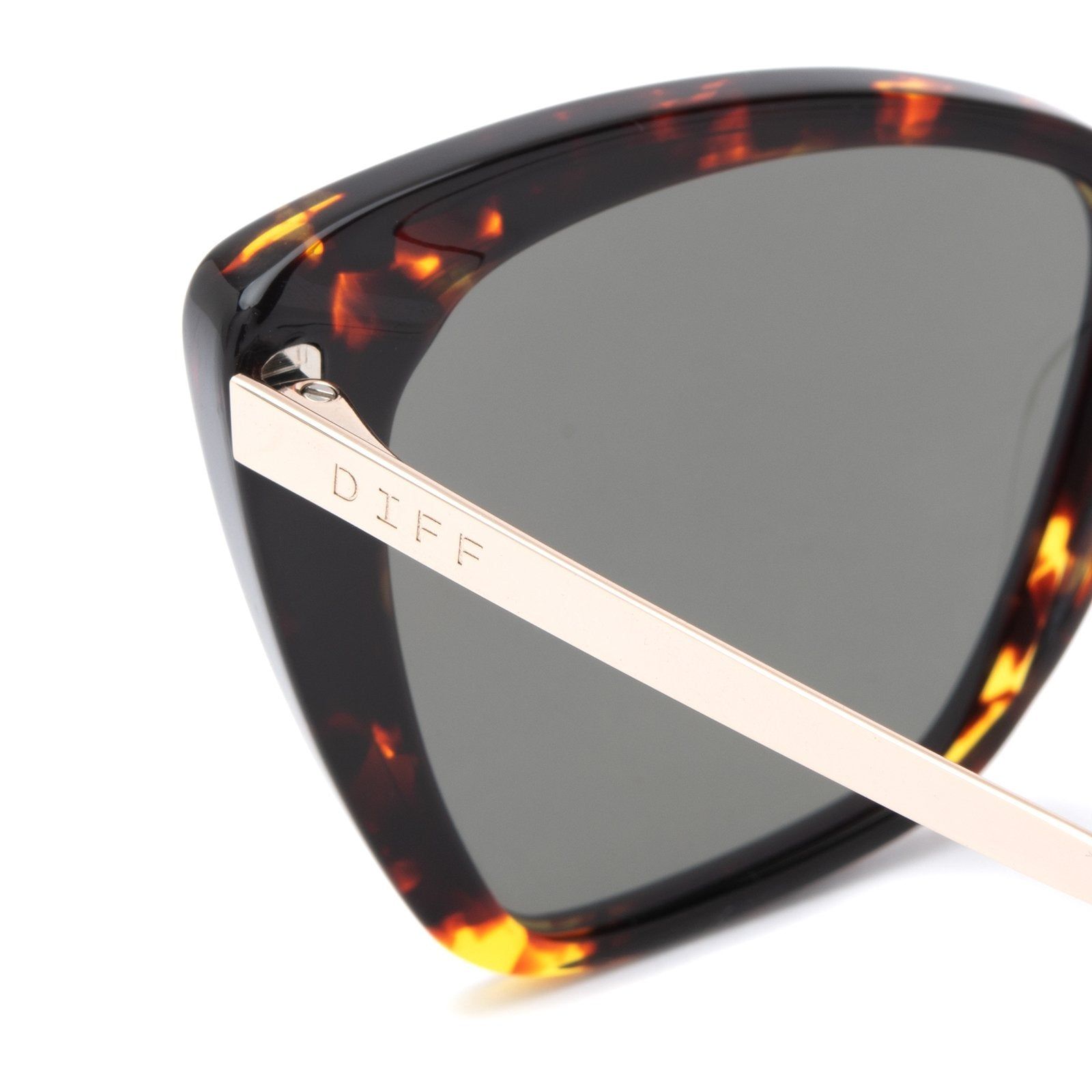 BECKY II - DARK TORTOISE + GOLD MIRROR + POLARIZED SUNGLASSES sold by Diff Eyewear product image thumbnail 4