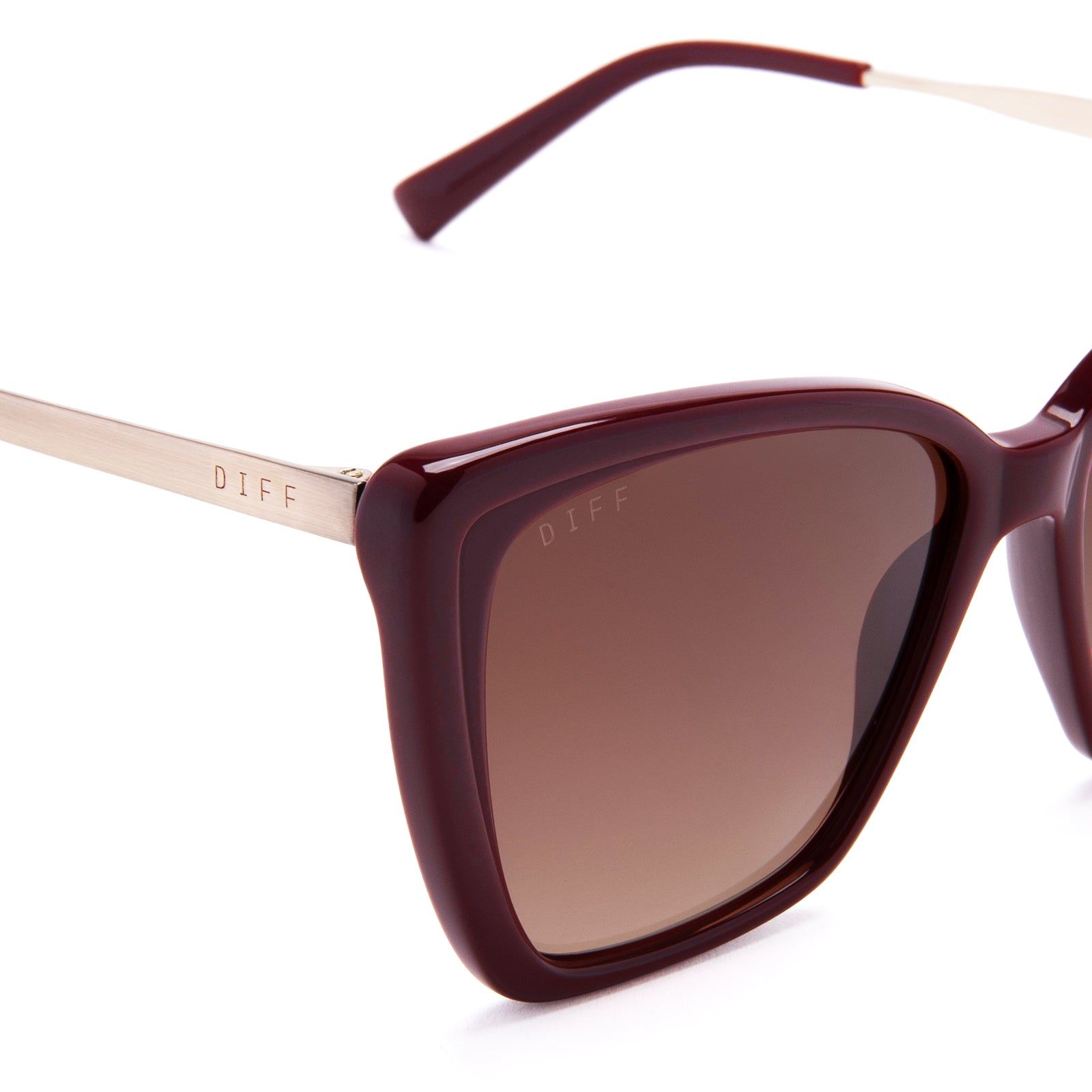 BECKY II - CLARET + WINE GRADIENT POLARIZED SUNGLASSES sold by Diff Eyewear product image thumbnail 3