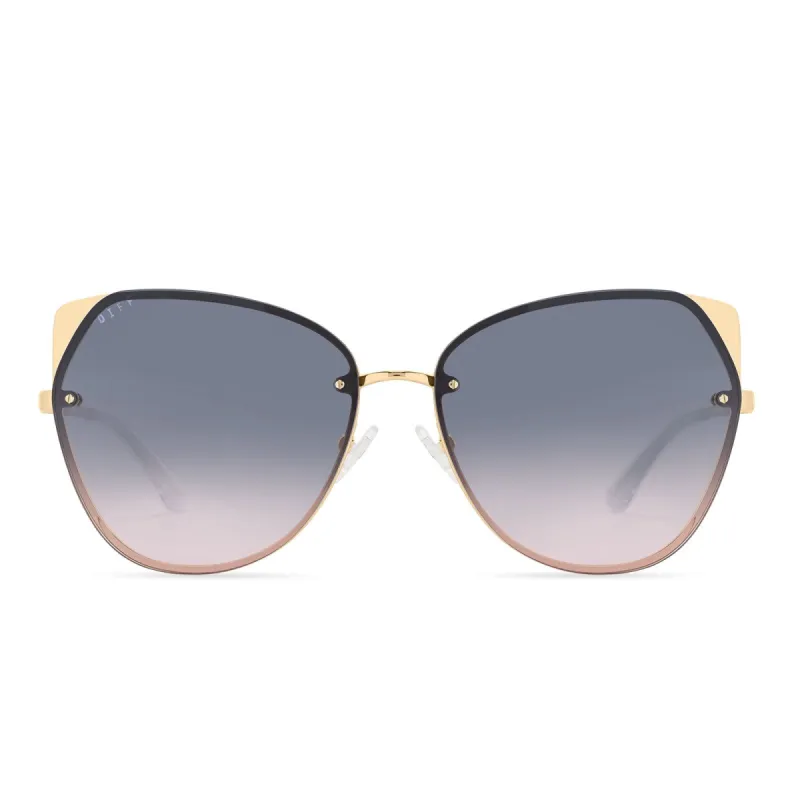 CORA - GOLD + BLUE TO LAVENDER FLASH SUNGLASSES sold by Diff Eyewear